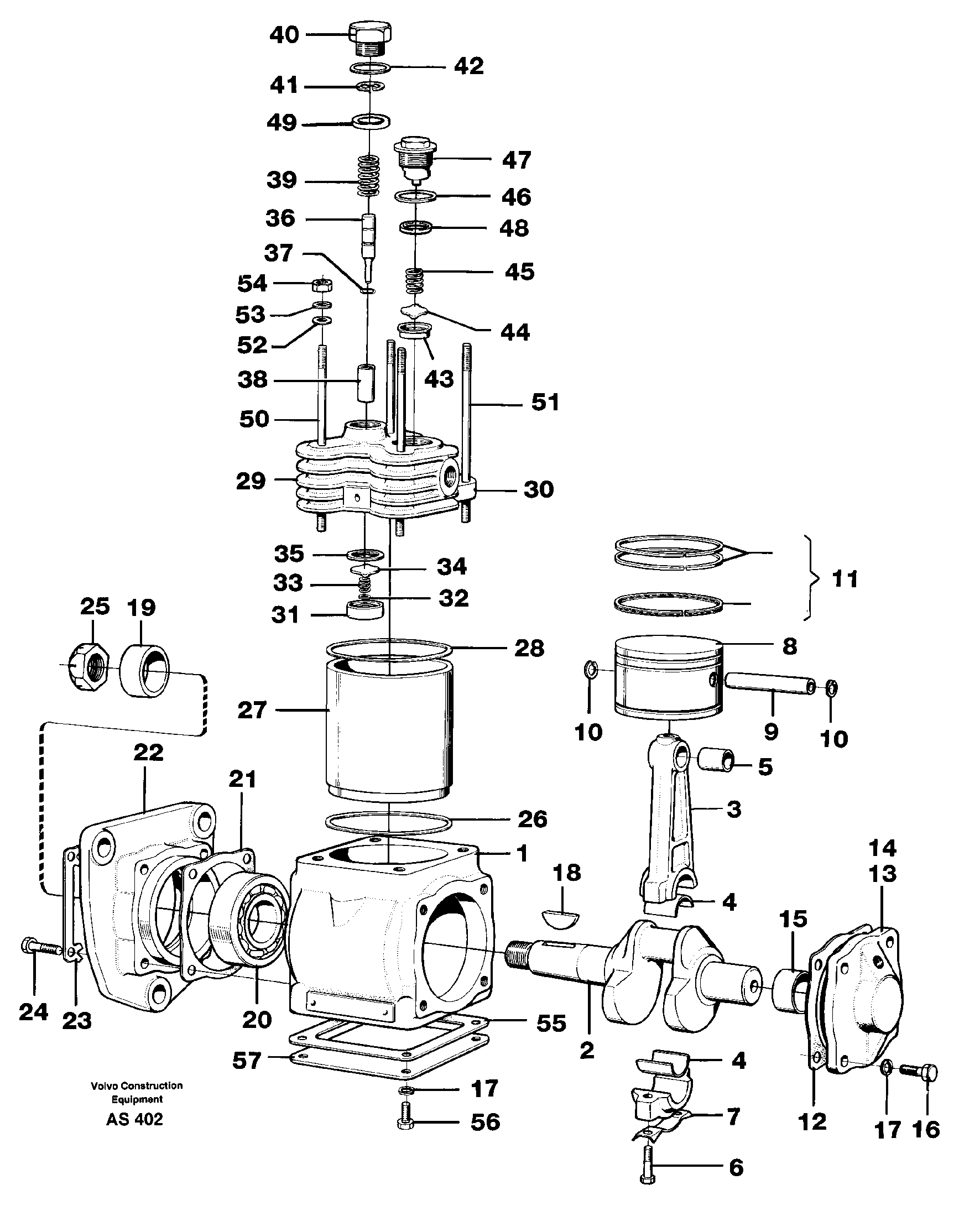 Air compressor 94592 — volvo parts diagram