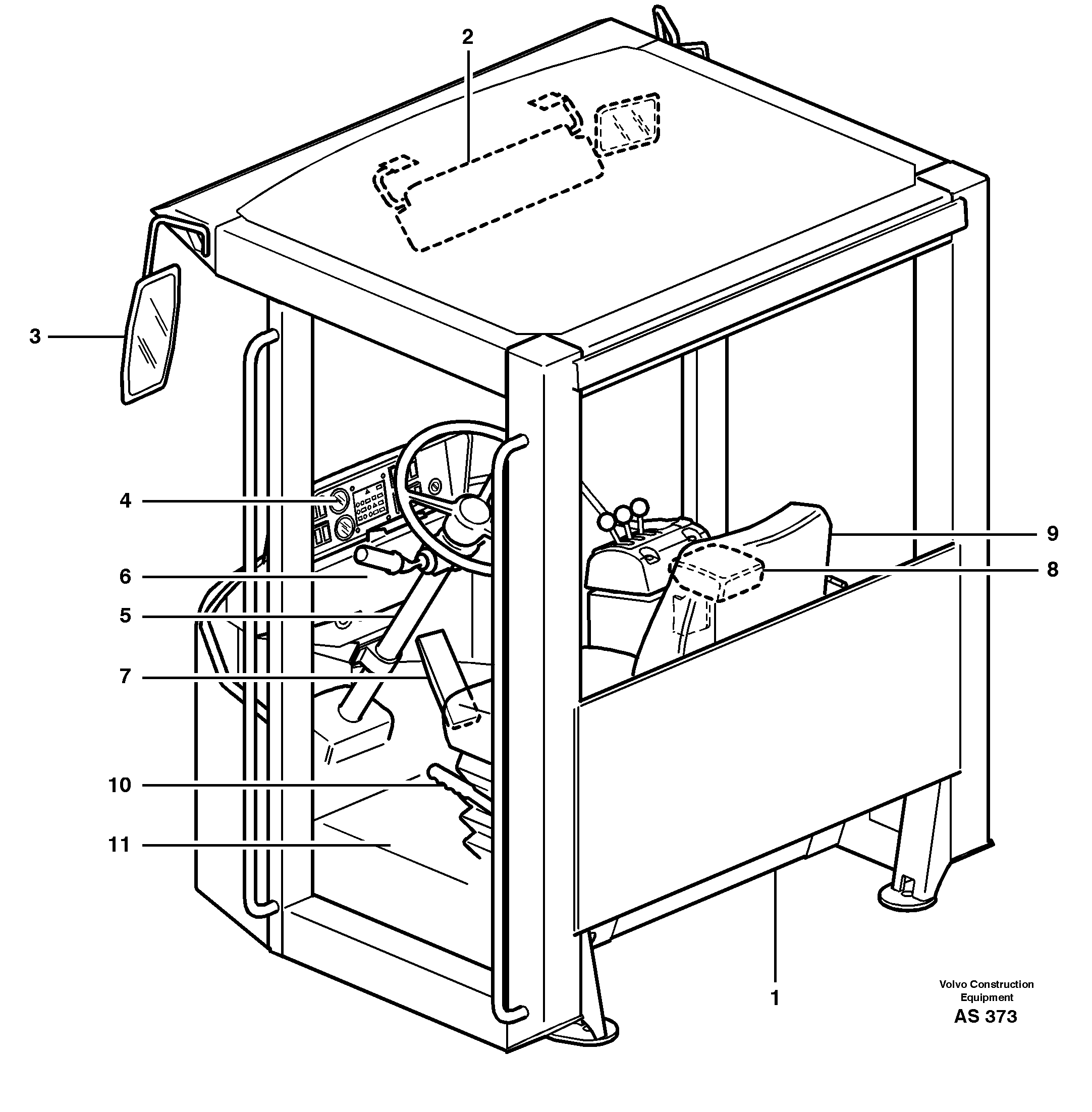 Operator's cab 80001 (33159) — volvo parts diagram