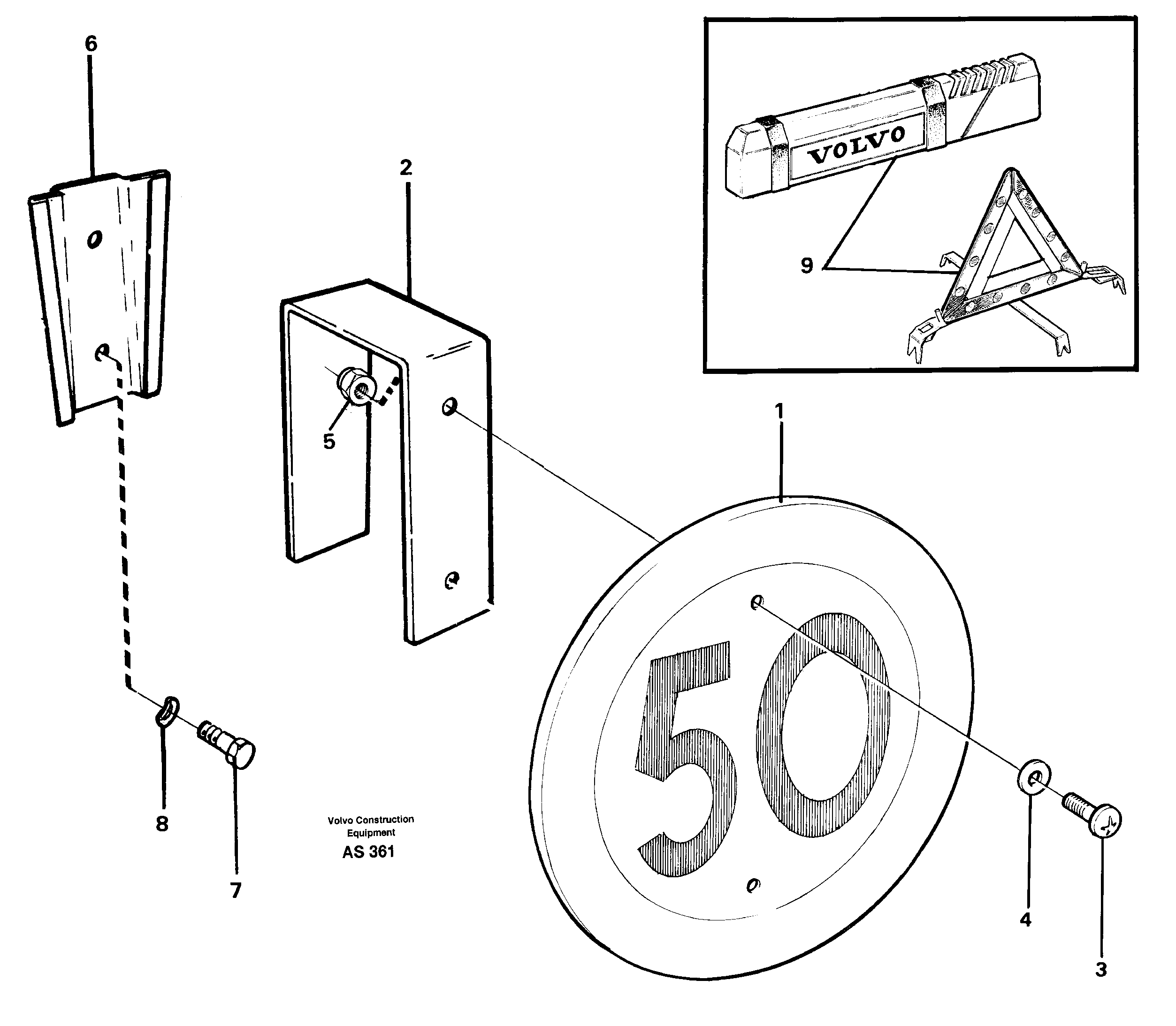 50 km/h Sign 92669 — volvo parts diagram