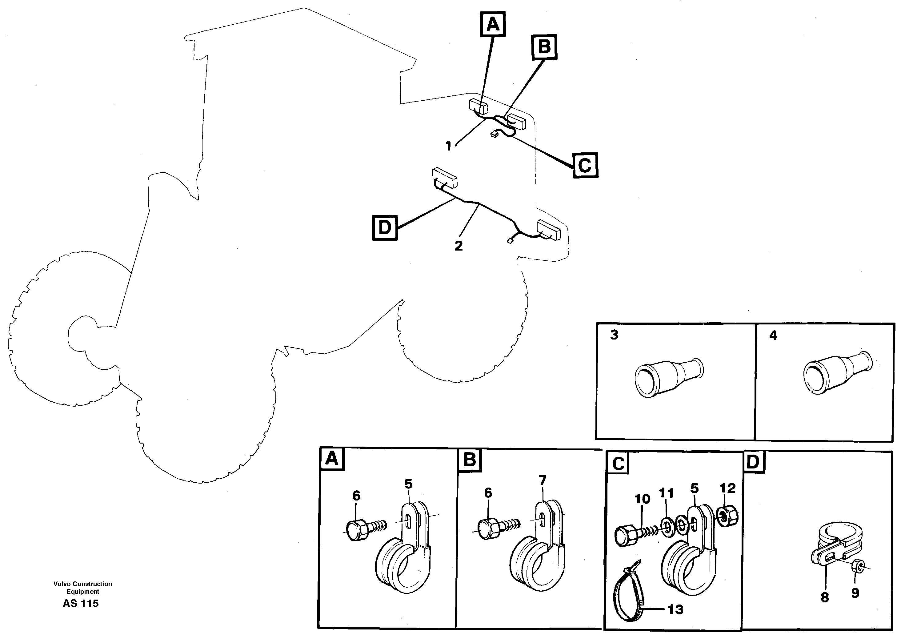 Cable harness, tail light — volvo parts diagram
