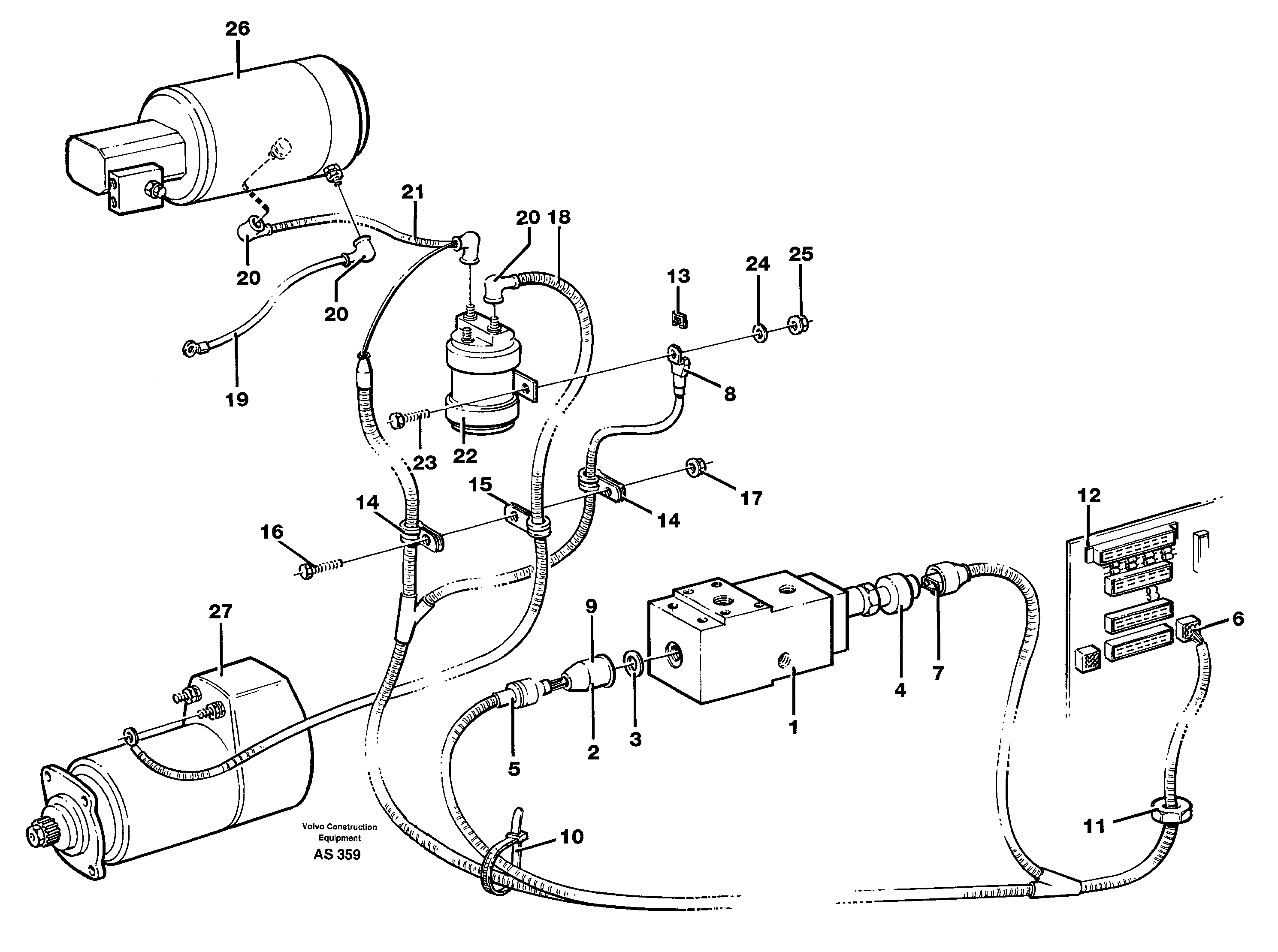 Cable harness, secondary steering system.  93538 — volvo parts diagram
