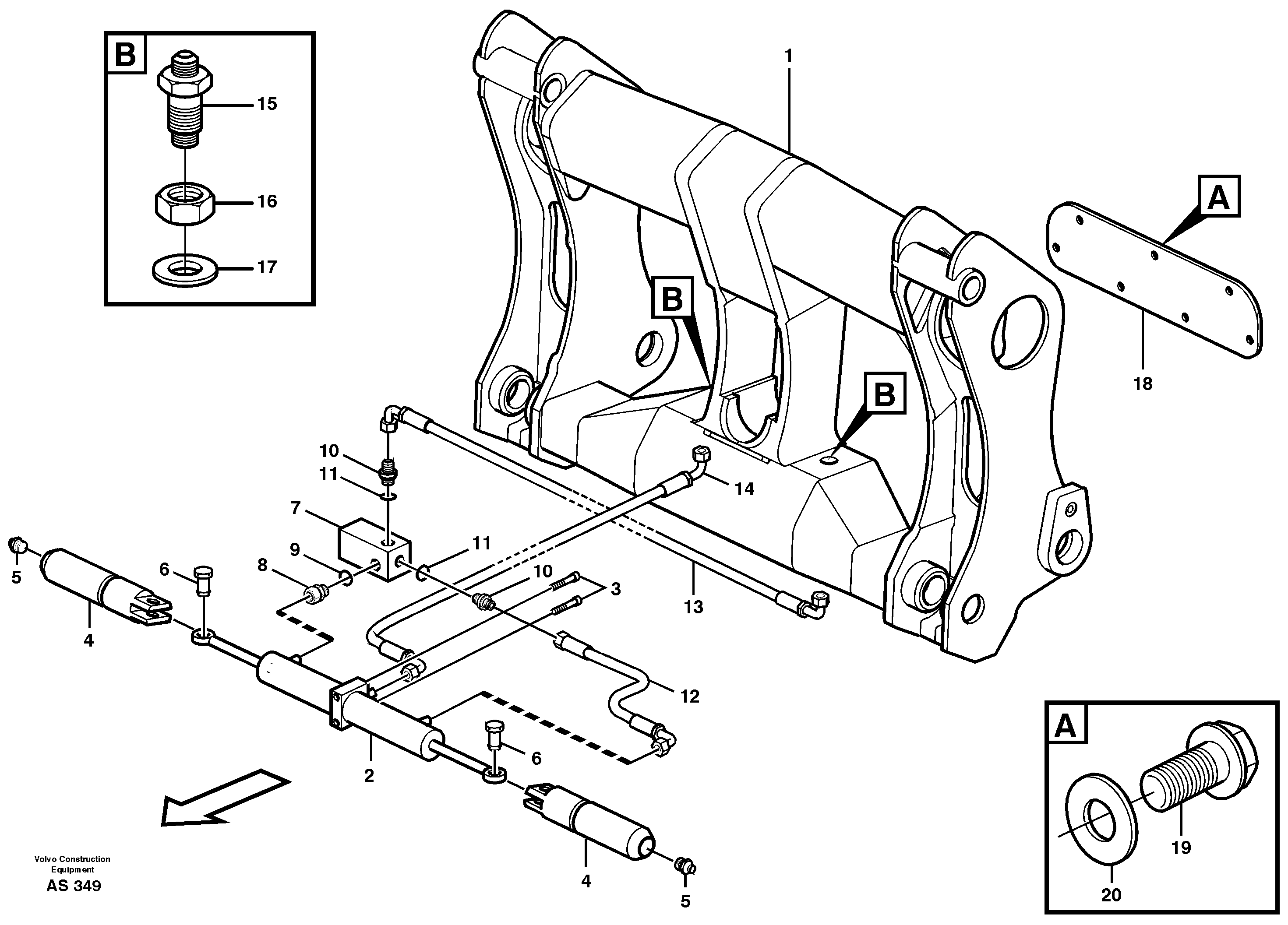Attachment bracket 93517, 93994 — volvo parts diagram