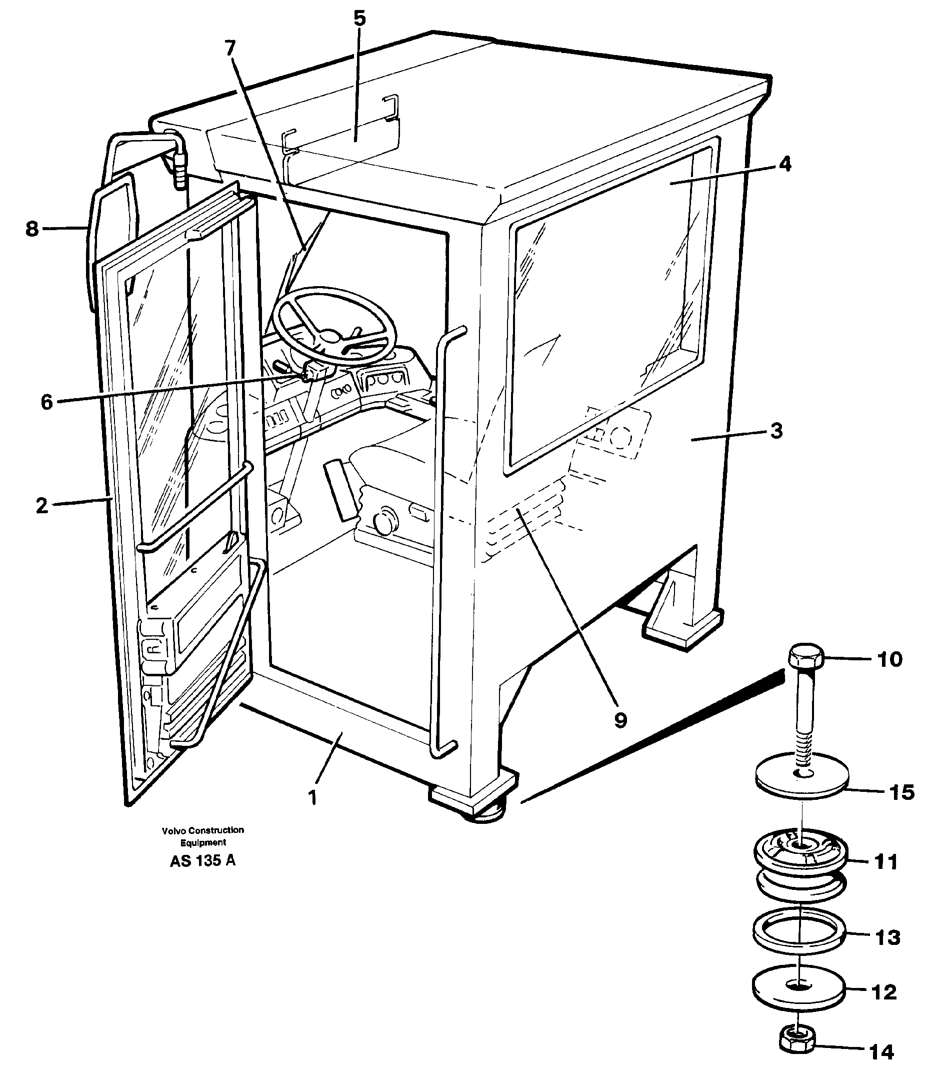 Operator's cab — volvo parts diagram