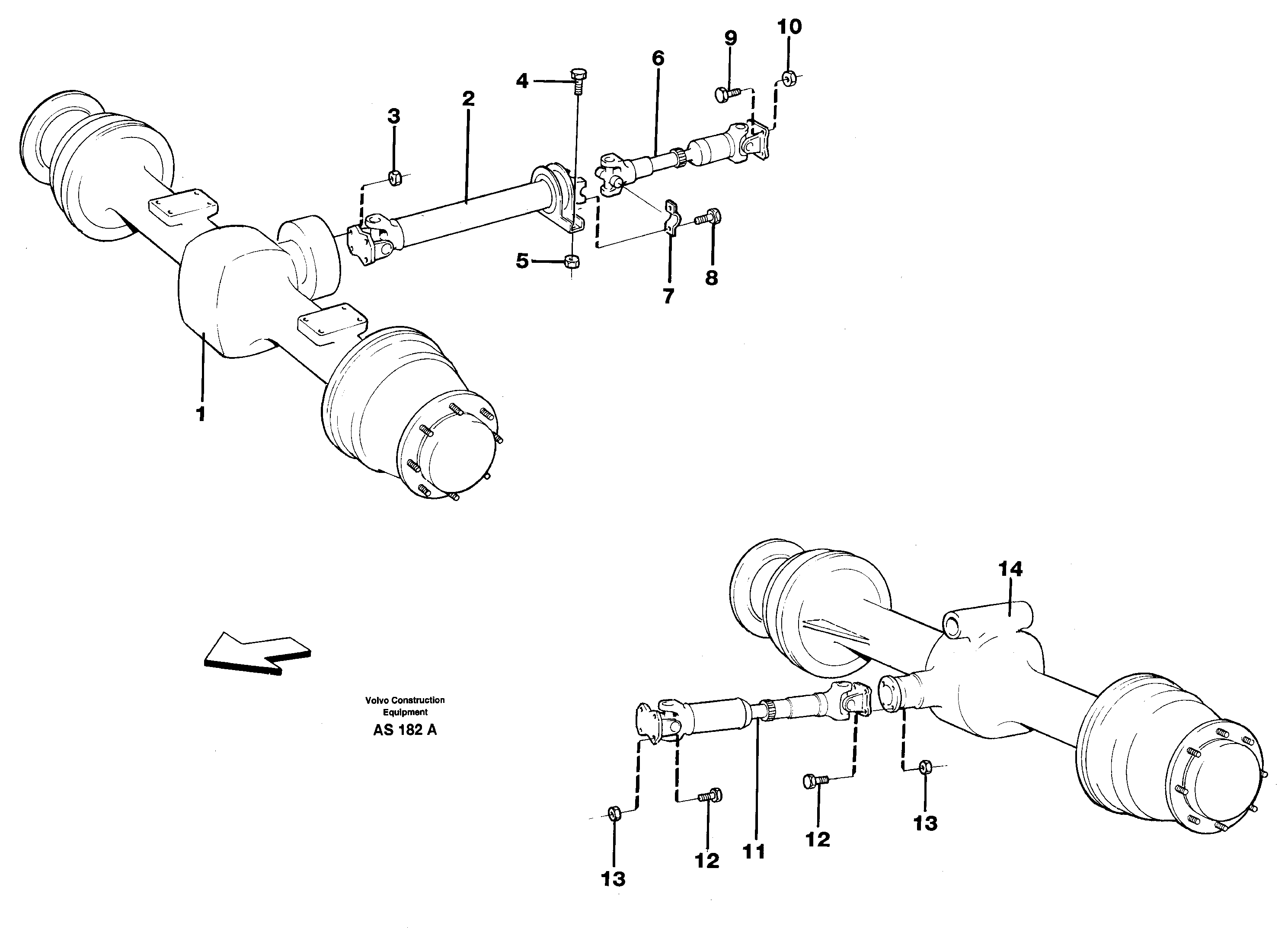 Propeller shaft, mounting — volvo parts diagram