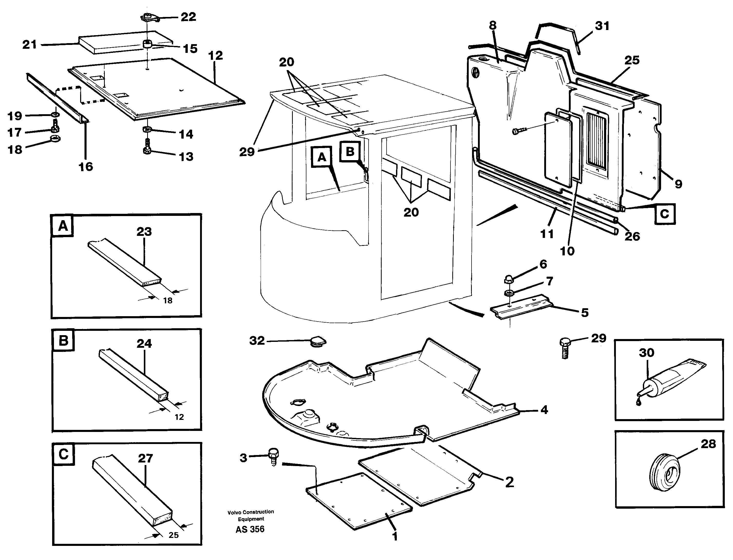 Insulating matting  93675 — volvo parts diagram