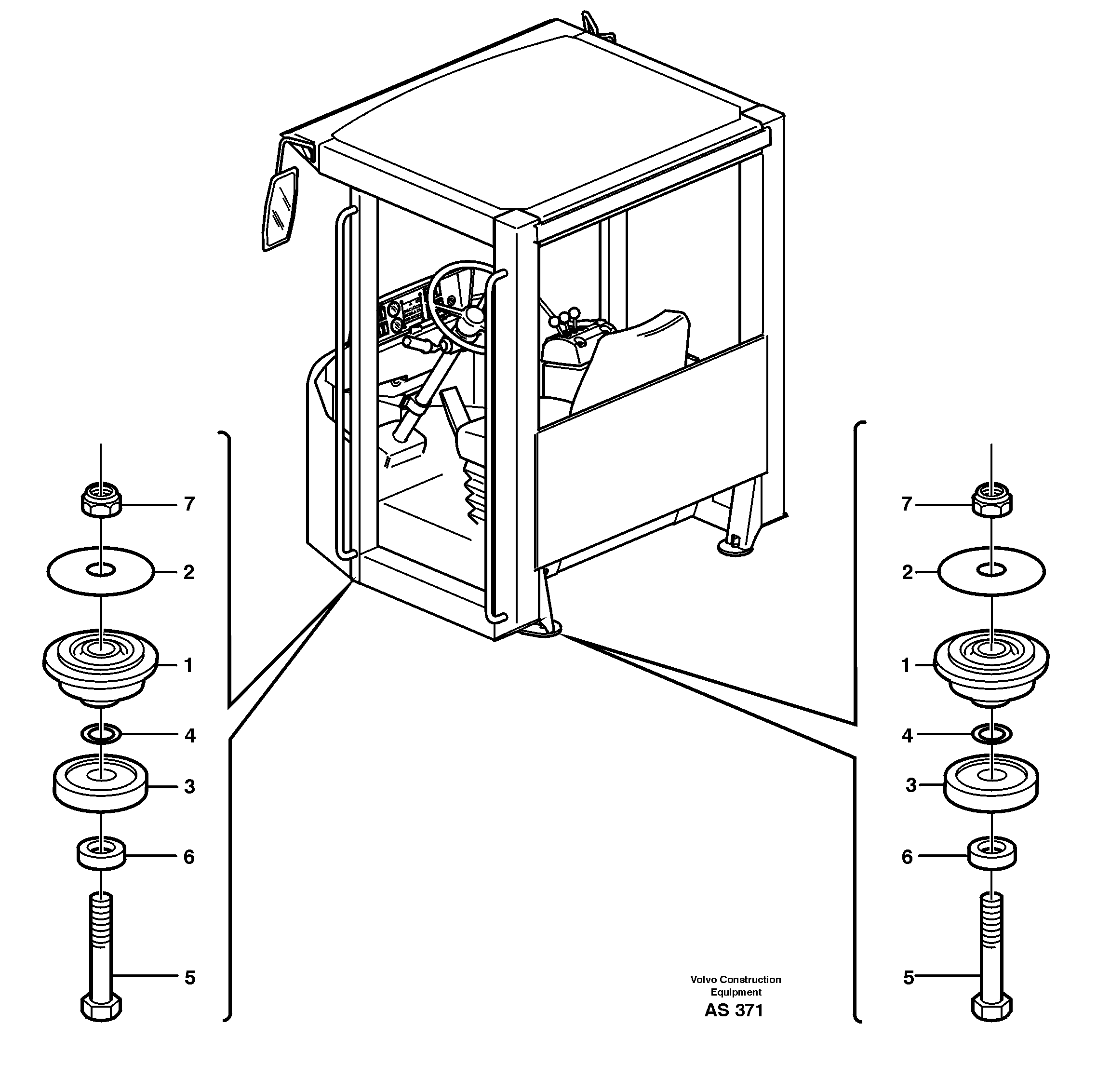 Cab mounting block 80001 — volvo parts diagram