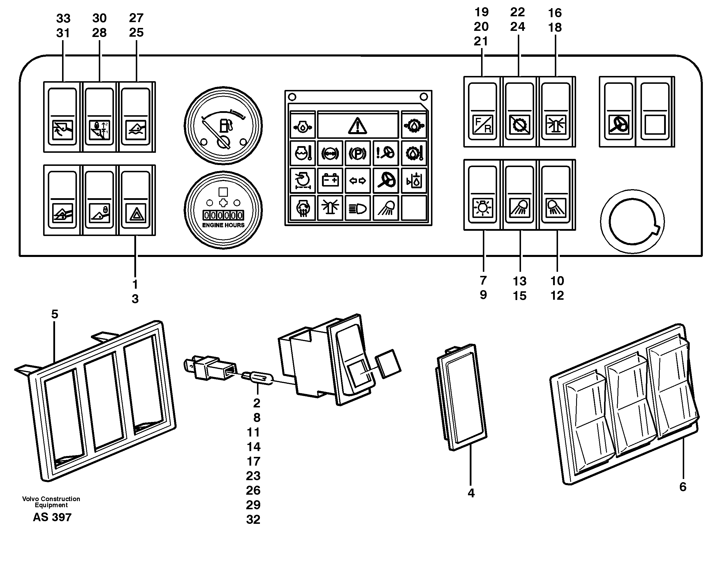 Switch panel 80001 (33159) — volvo parts diagram
