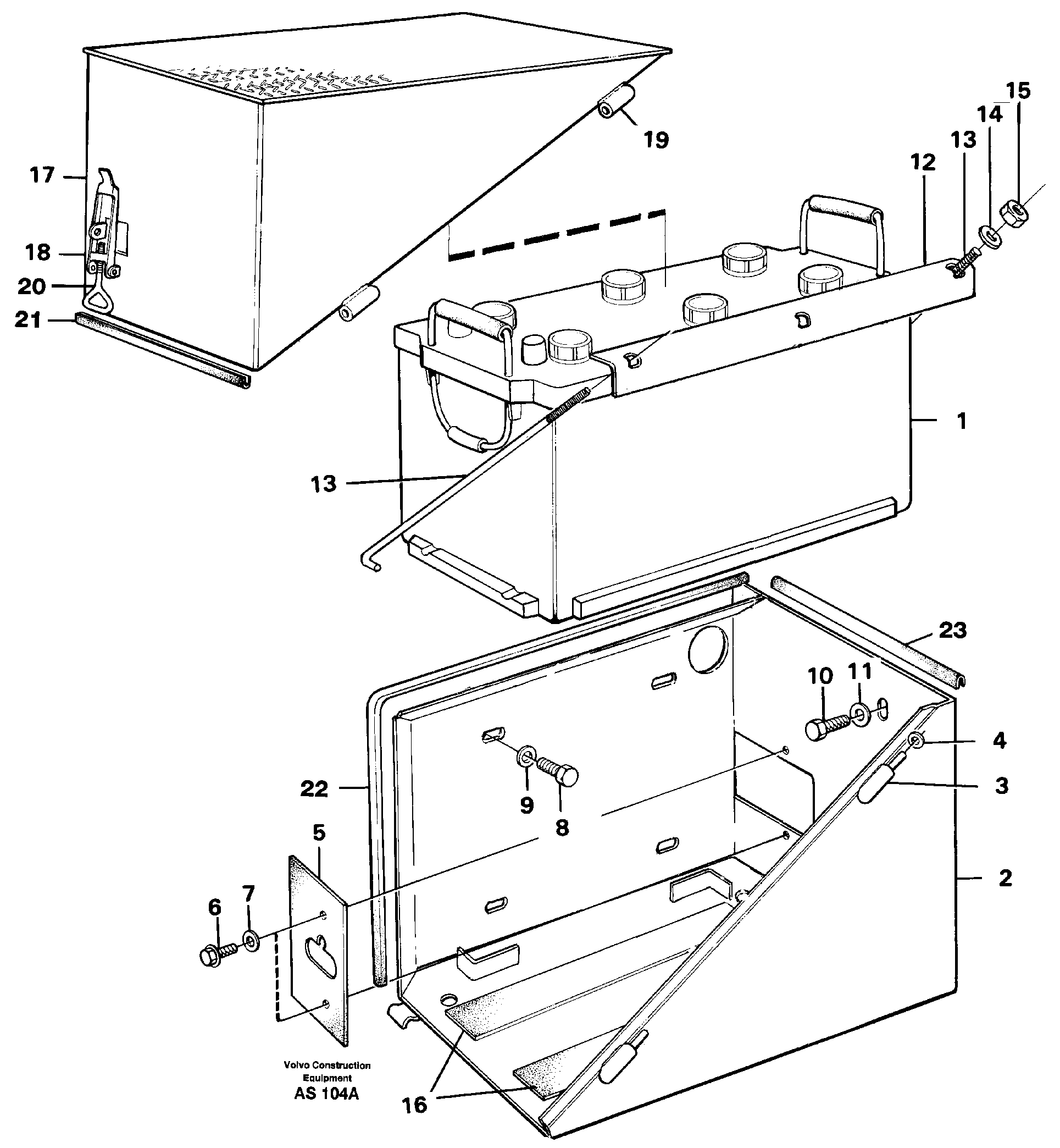 Battery box, assembly — volvo parts diagram