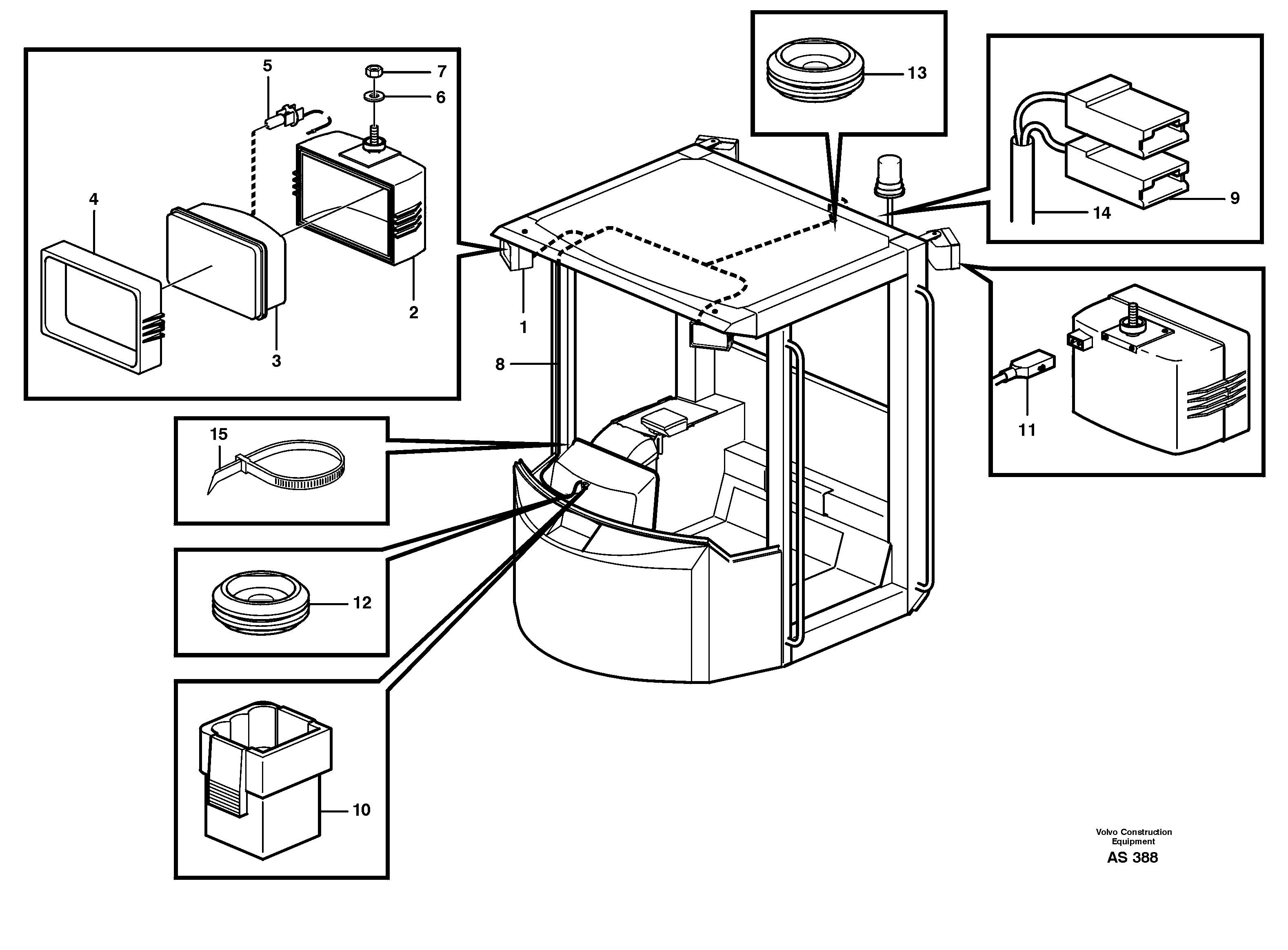 Work lights, front 80030 — volvo parts diagram