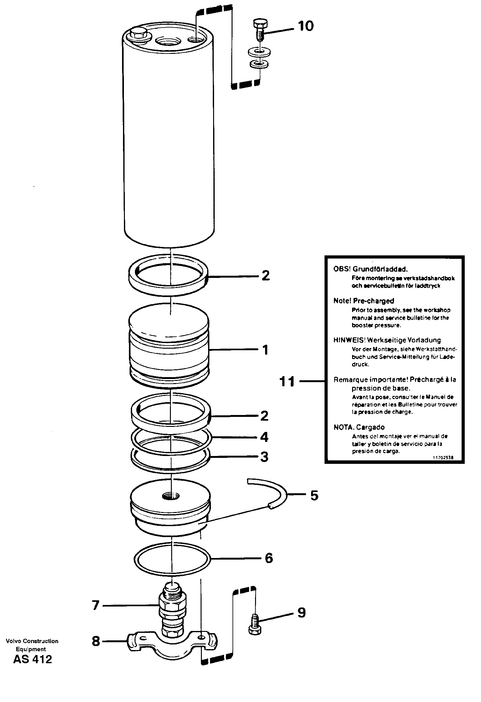 Accumulator  94552 — volvo parts diagram