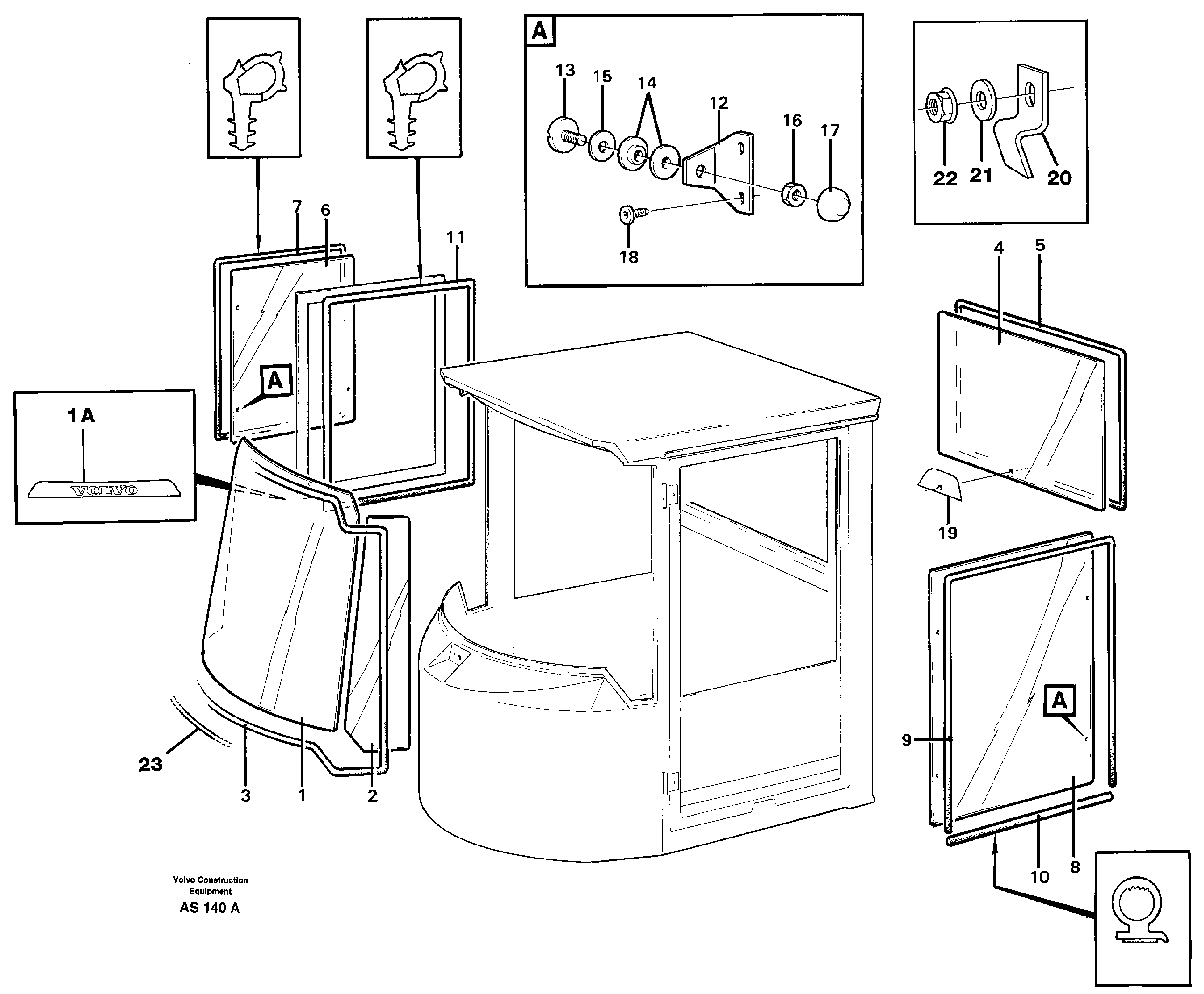 Glass panes — volvo parts diagram