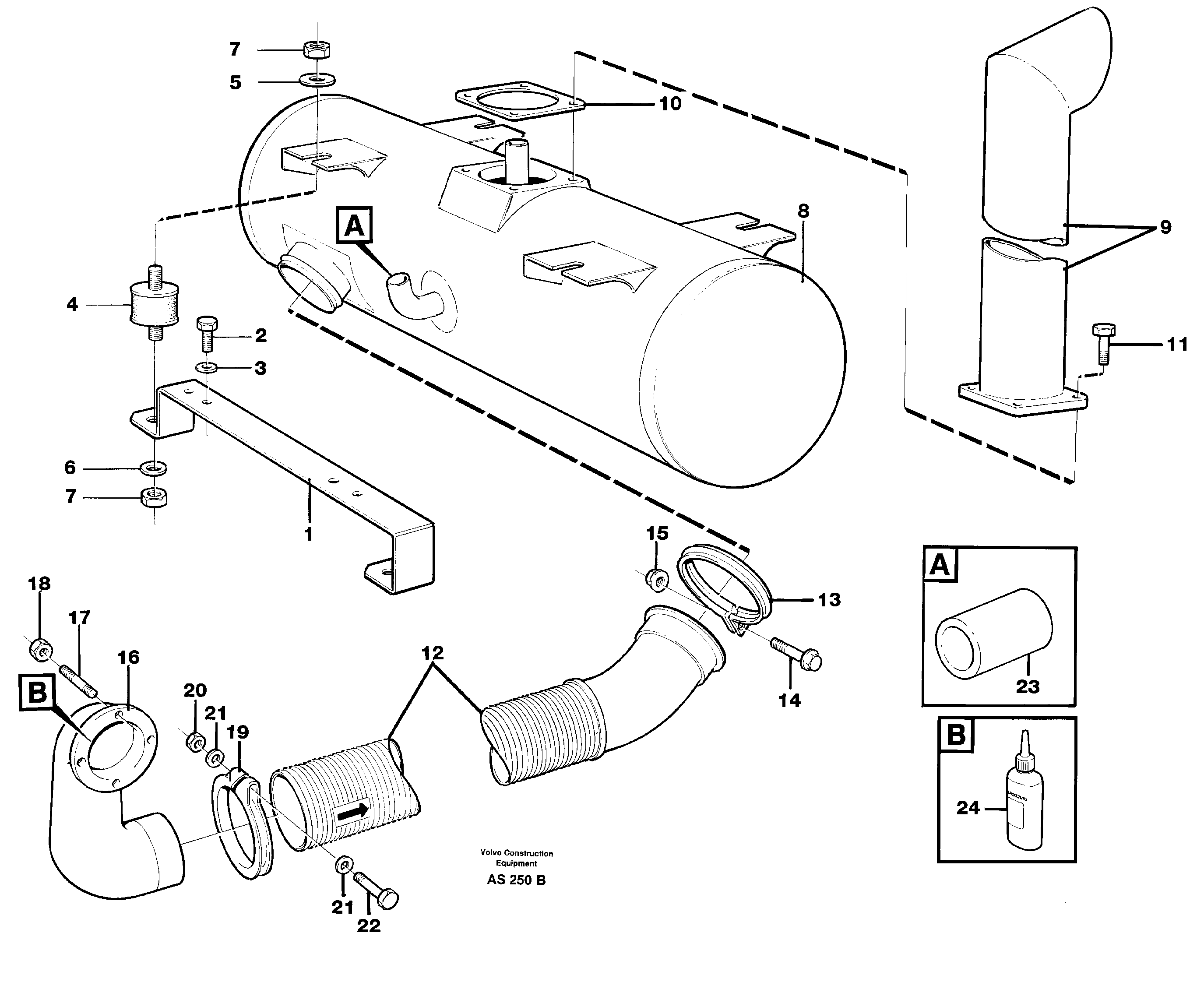 Exhaust system — volvo parts diagram