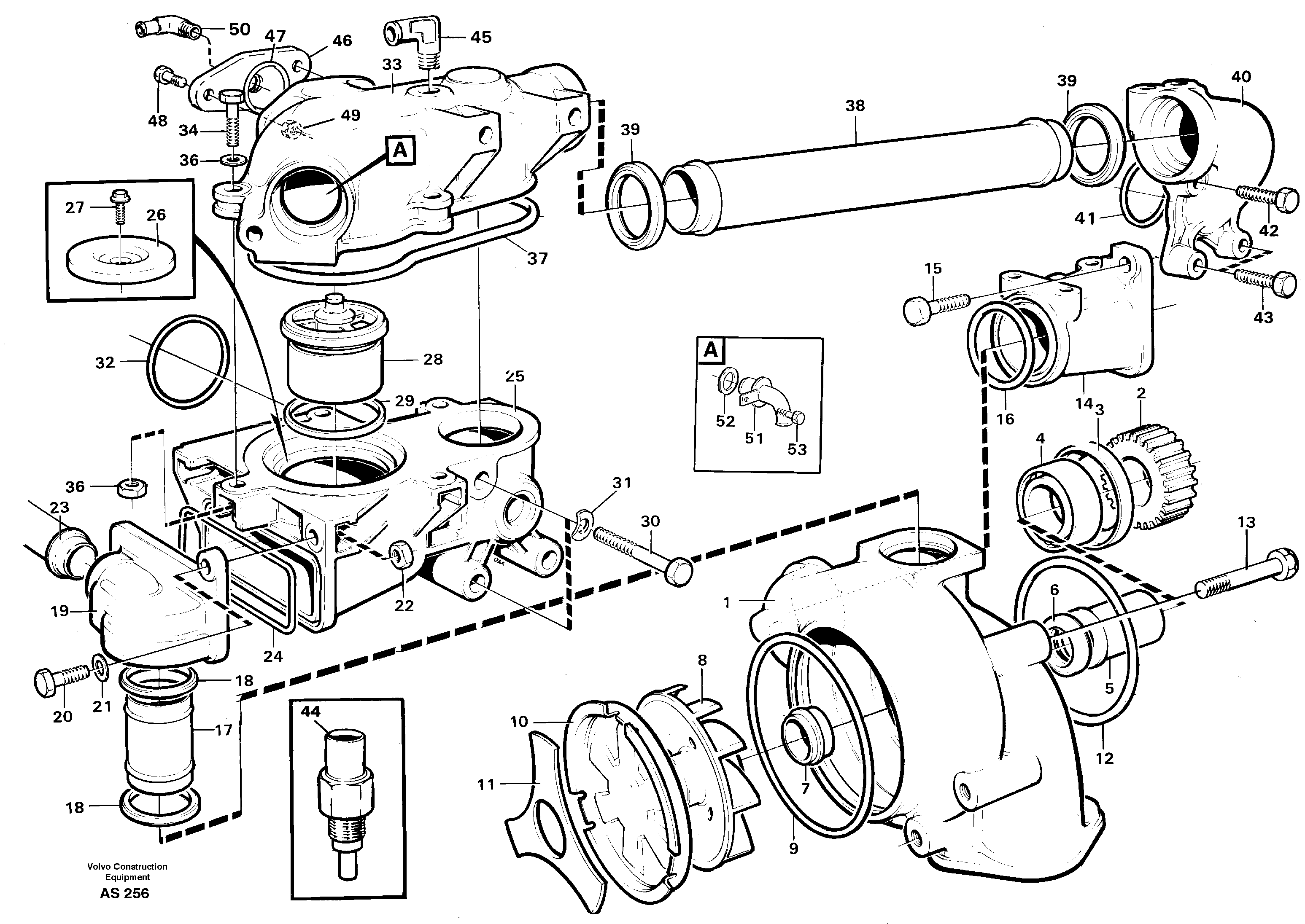 Water pump, thermostat housing — volvo parts diagram