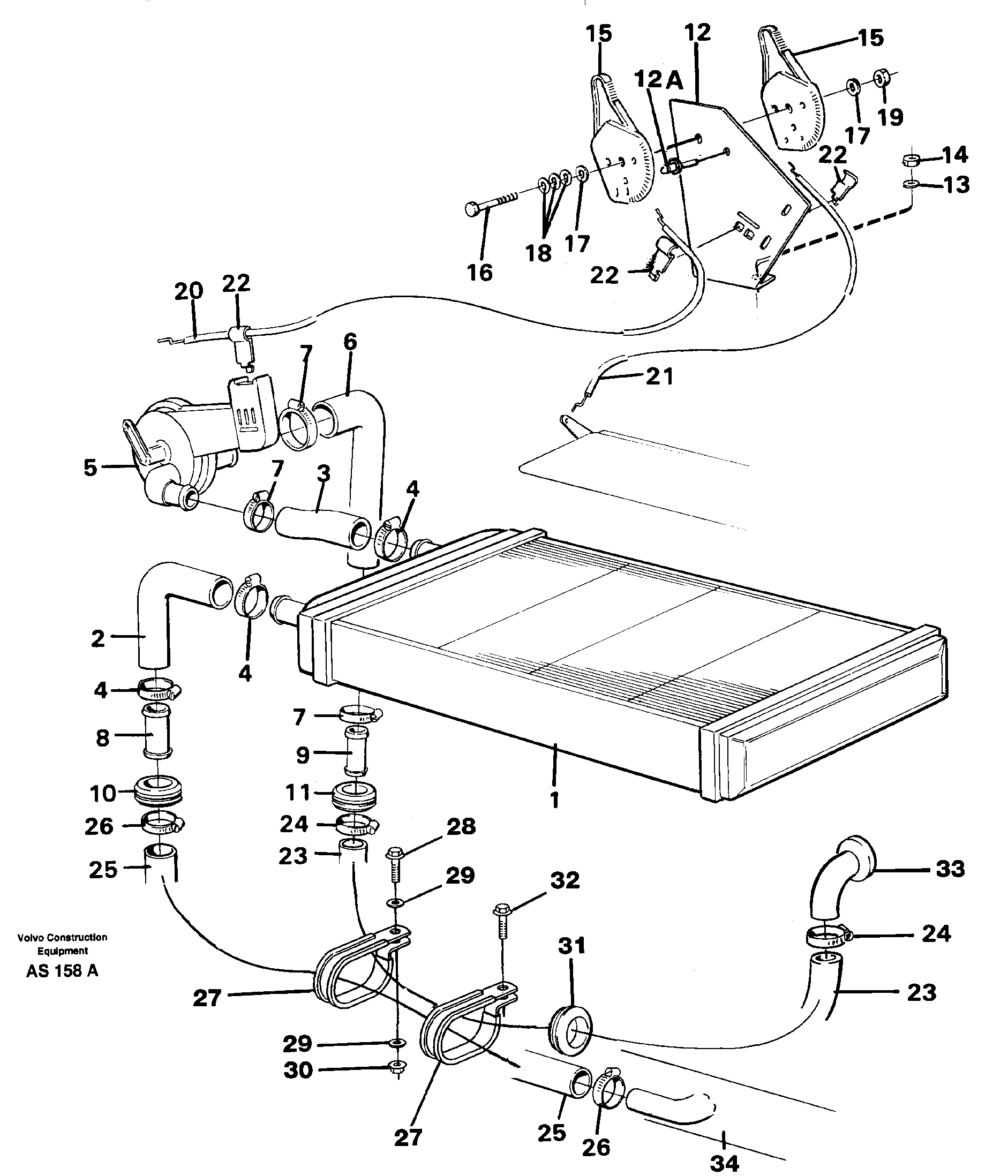 Radiator and control — volvo parts diagram