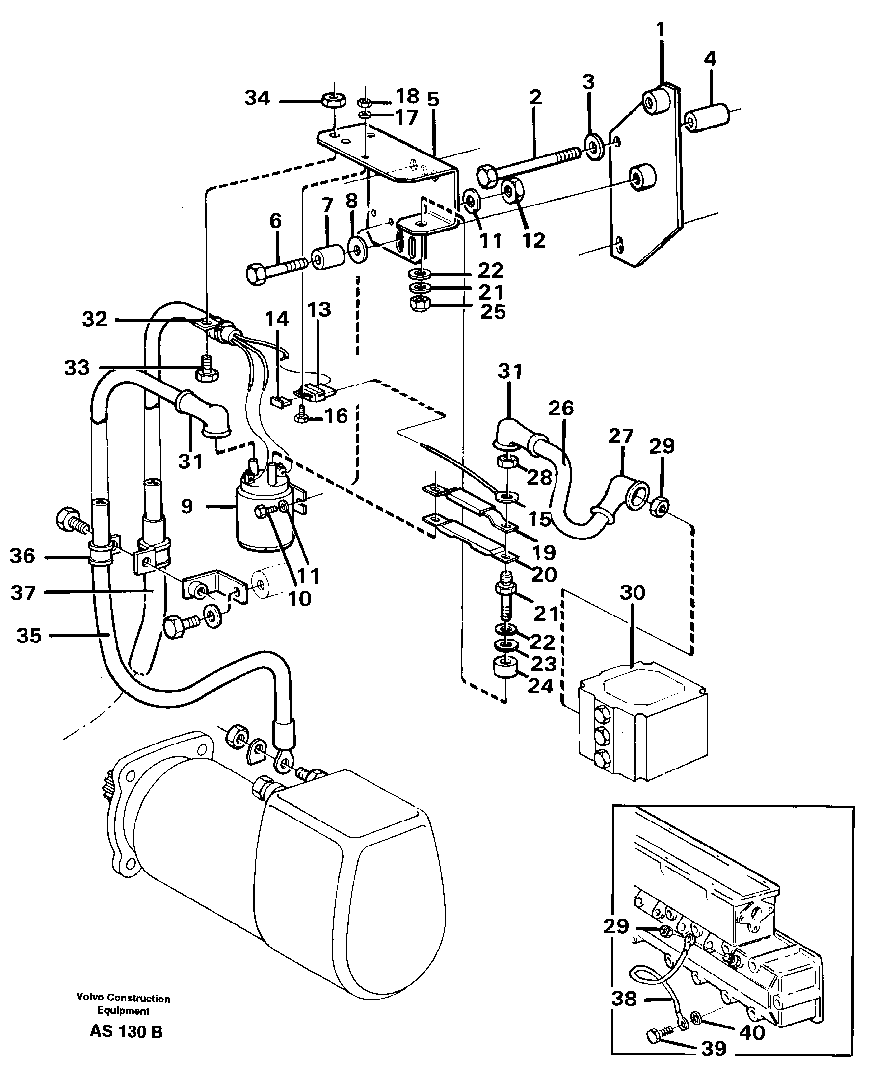 Starter element with fitting parts — volvo parts diagram