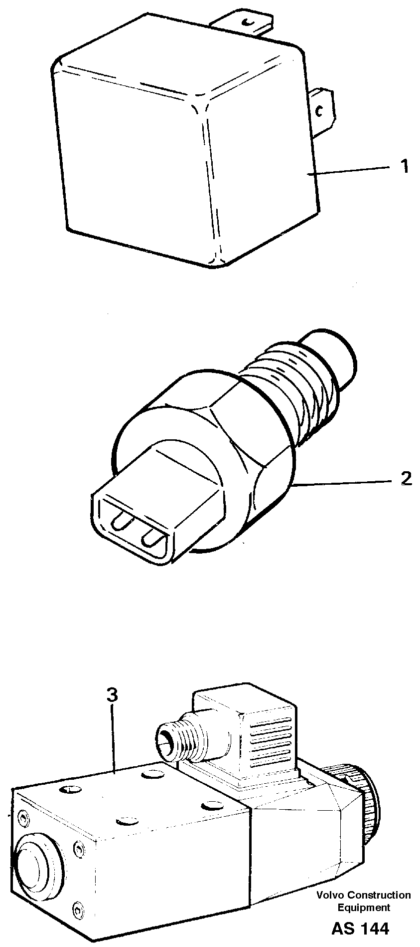 Relays, sensors and solenoid valves Reference list — volvo parts diagram