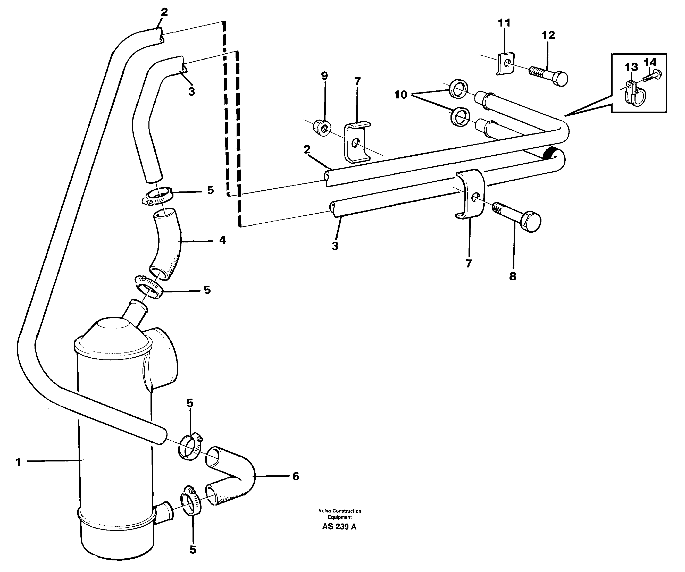Oil cooler with hoses — volvo parts diagram