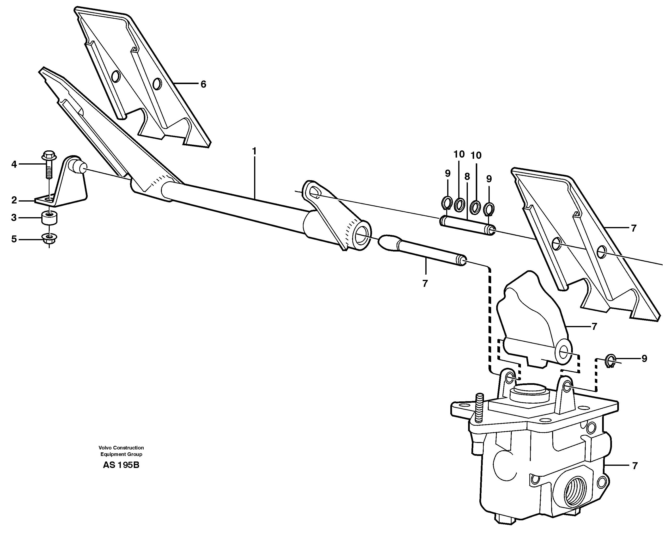 Dual brake pedals 92461, 80111 — volvo parts diagram