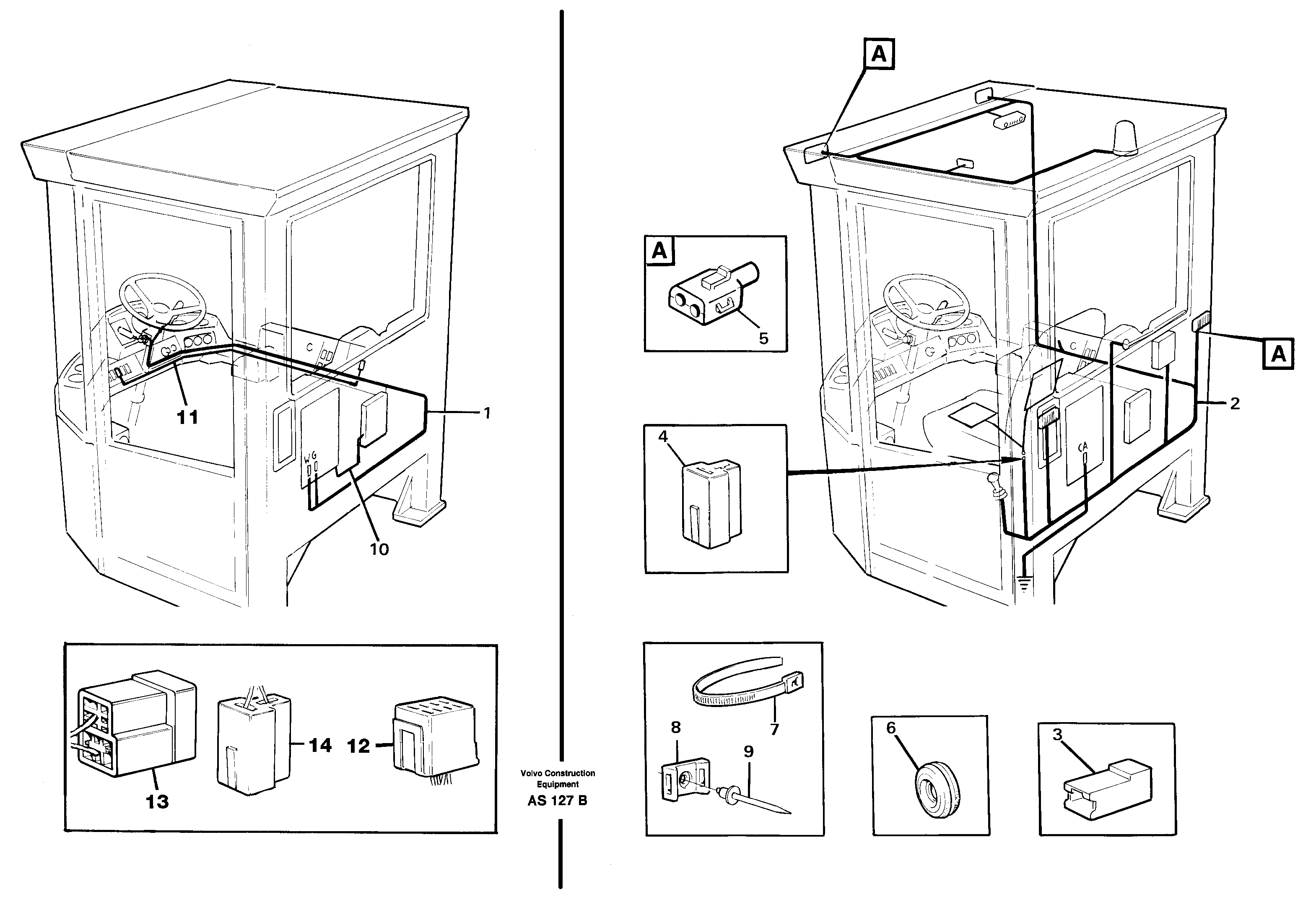 Cable harnesses, cab — volvo parts diagram