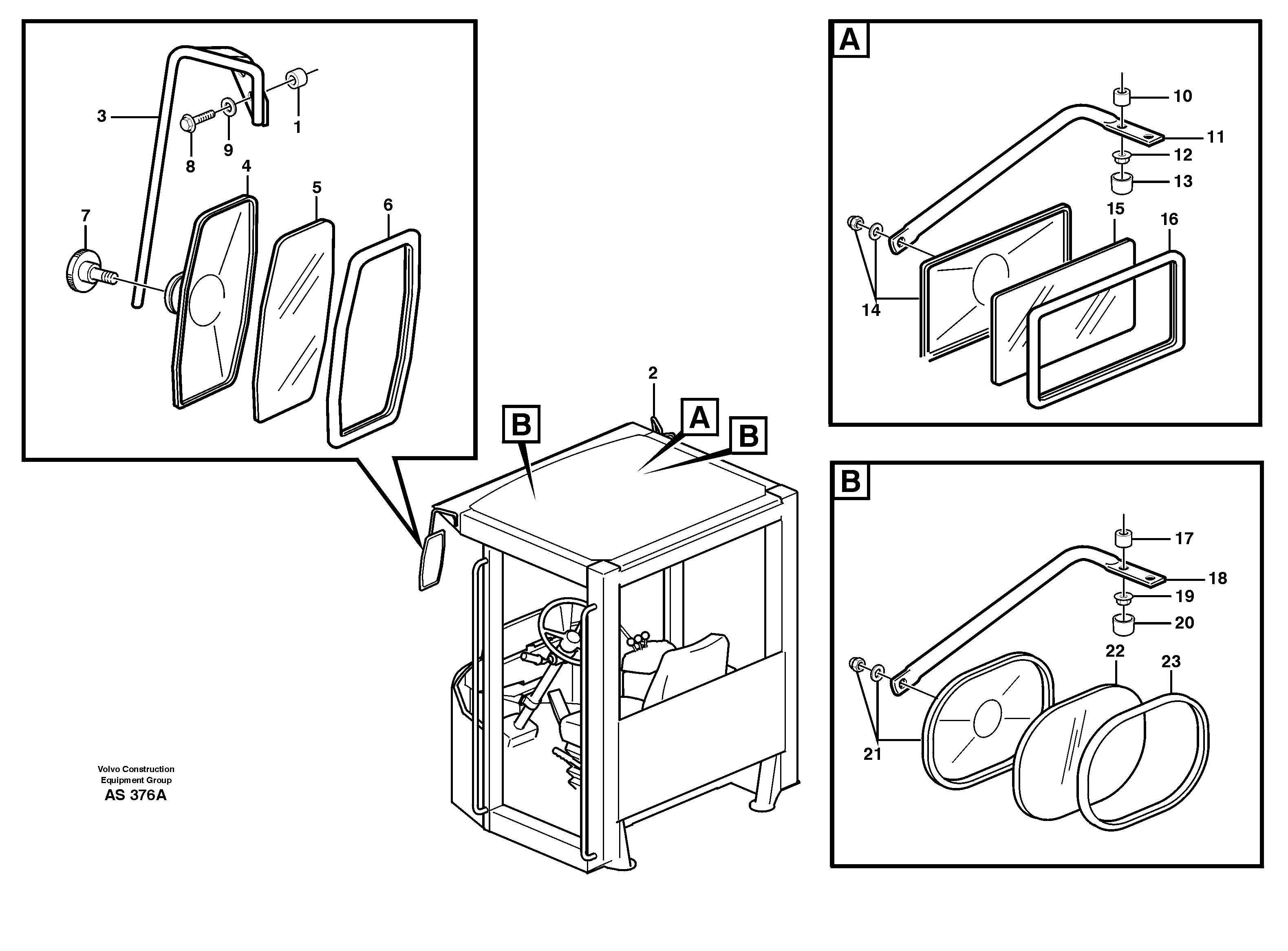 Rear view mirror 33159 — volvo parts diagram