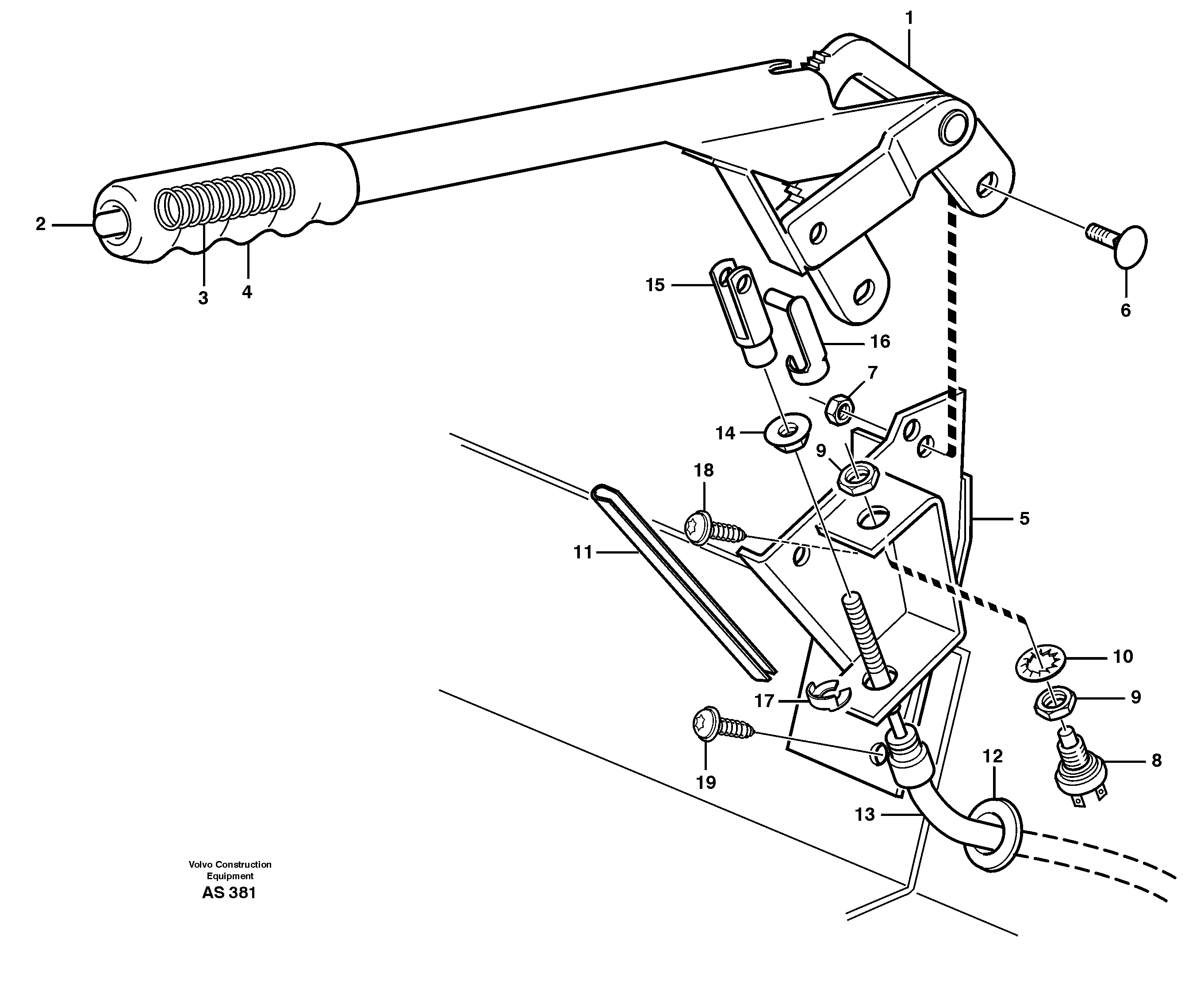 Hand brake 33159 — volvo parts diagram
