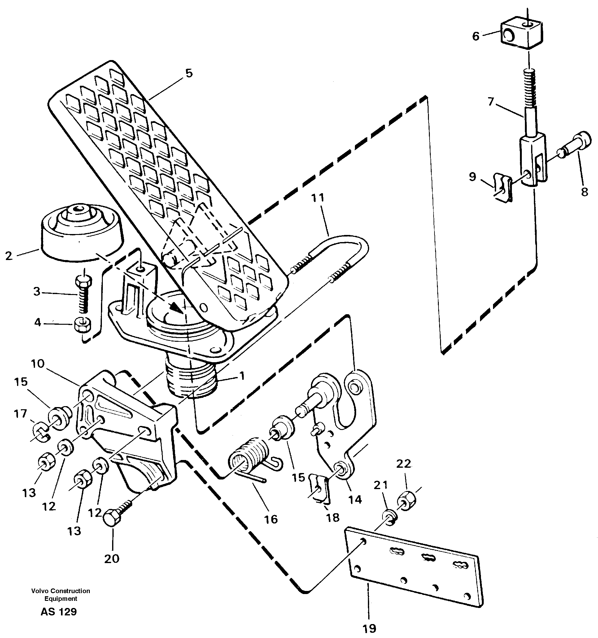 Accelerator pedal — volvo parts diagram