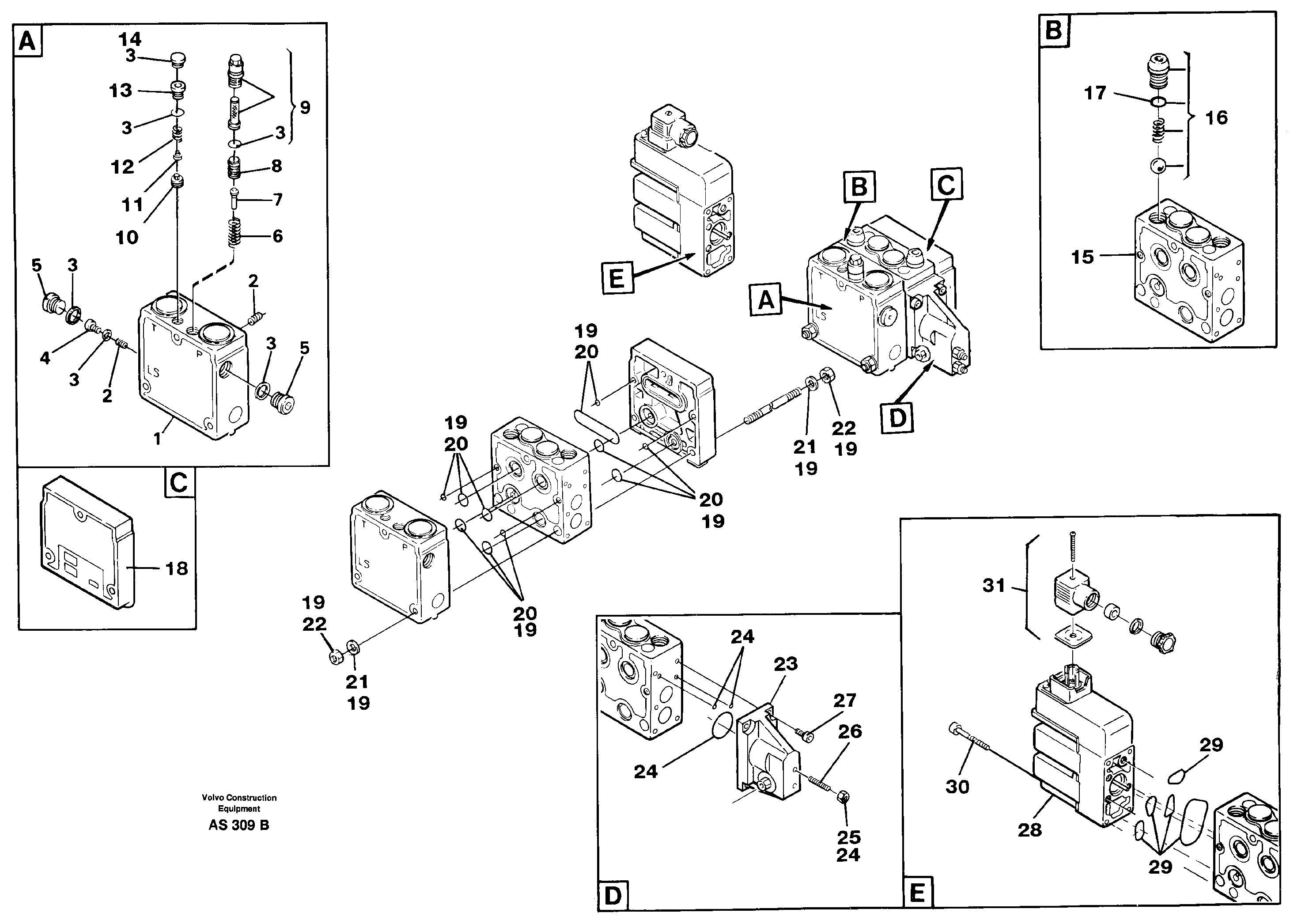 Valve, circuit body and return valve 94609 — volvo parts diagram