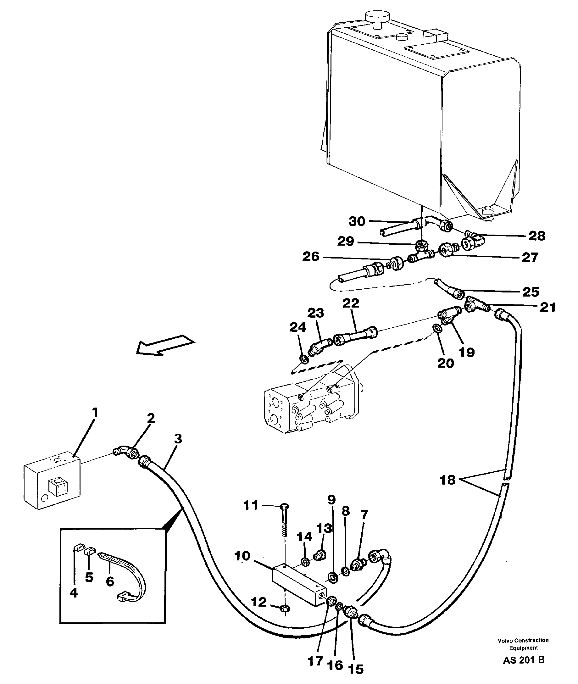 Hydraulic system: valve block - connection block — volvo parts diagram
