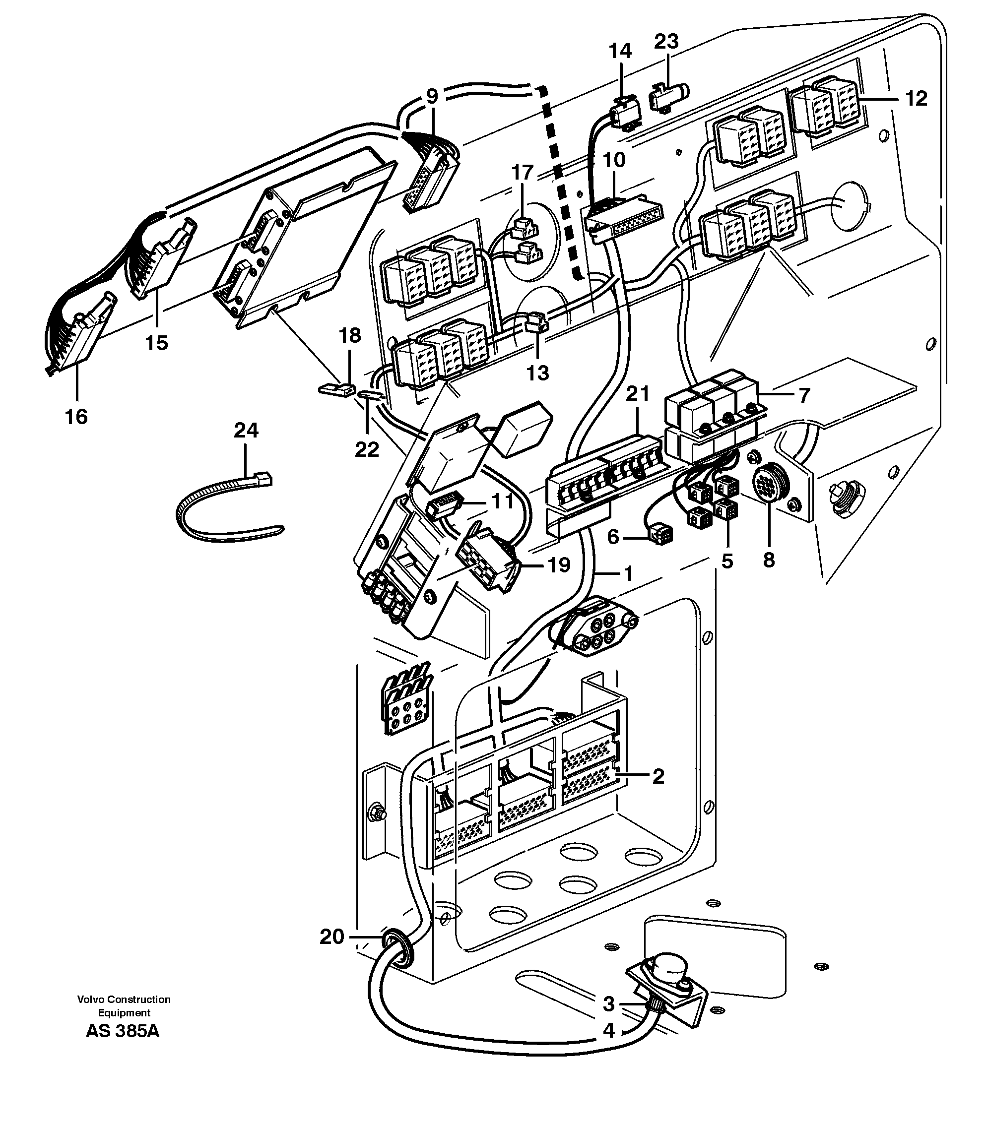 Electrical distribut.unitand cable harness  33159, (80001) — volvo parts diagram