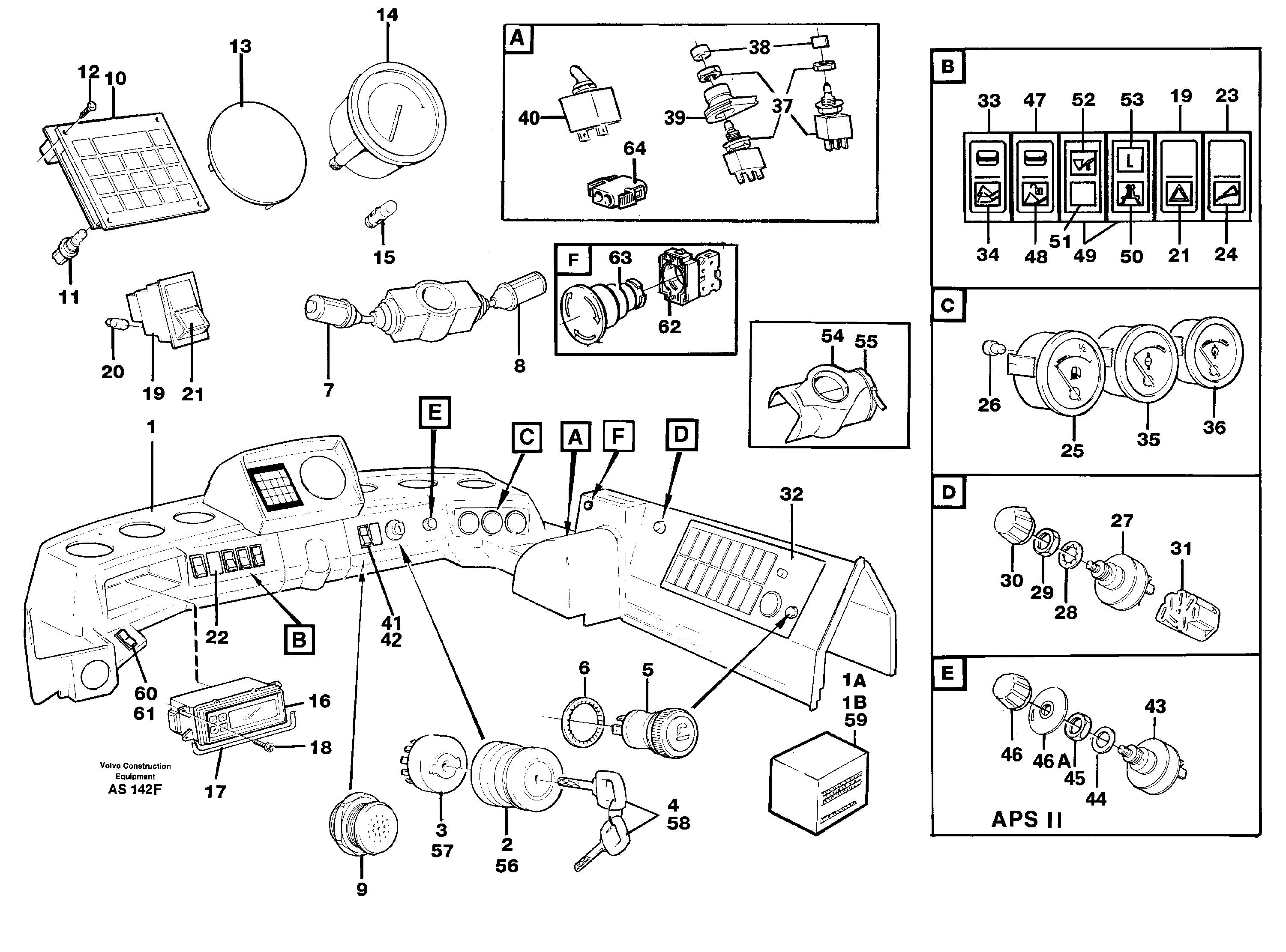 Instruments panel STD, — volvo parts diagram