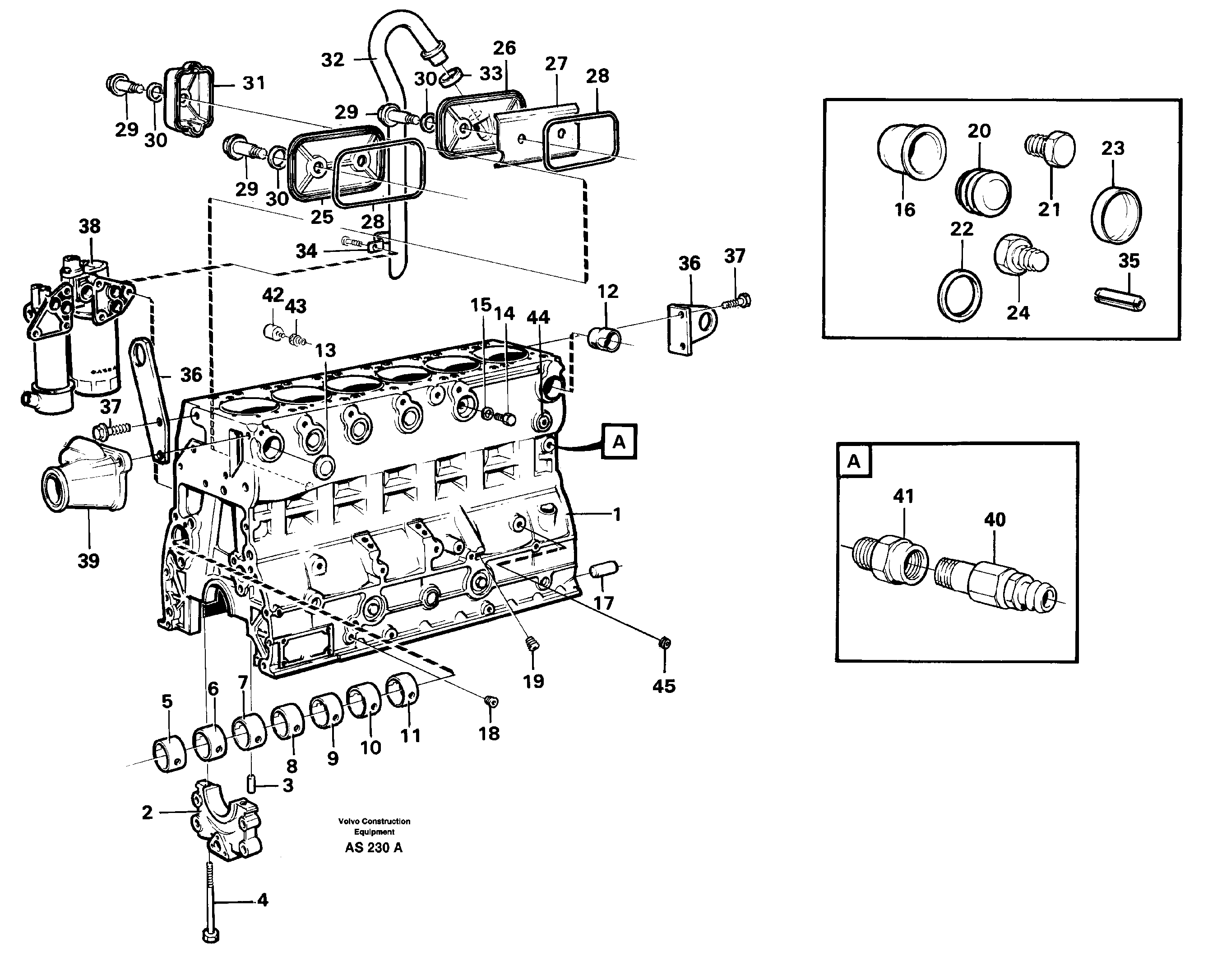 Cylinder block — volvo parts diagram