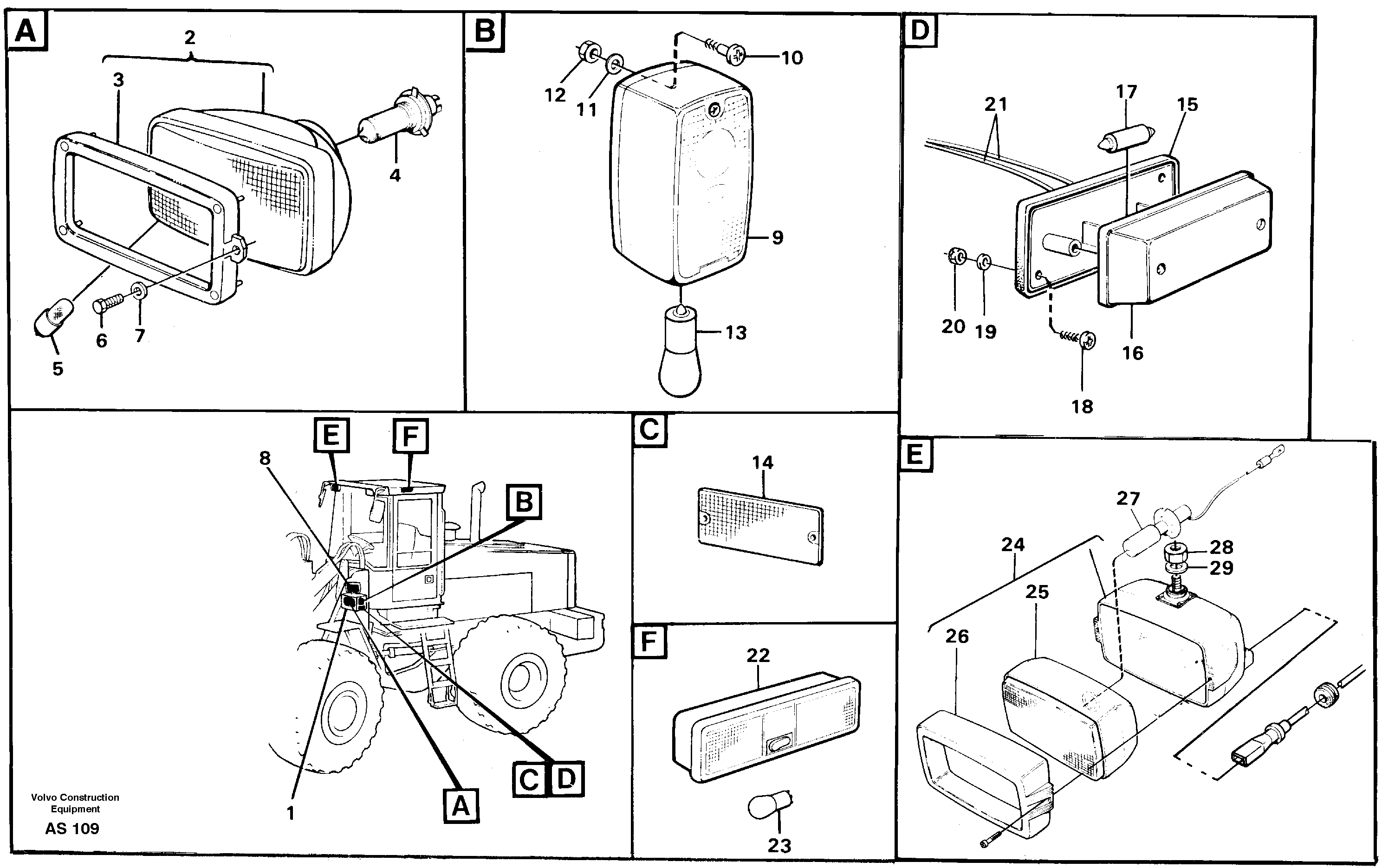 Lighting, front — volvo parts diagram