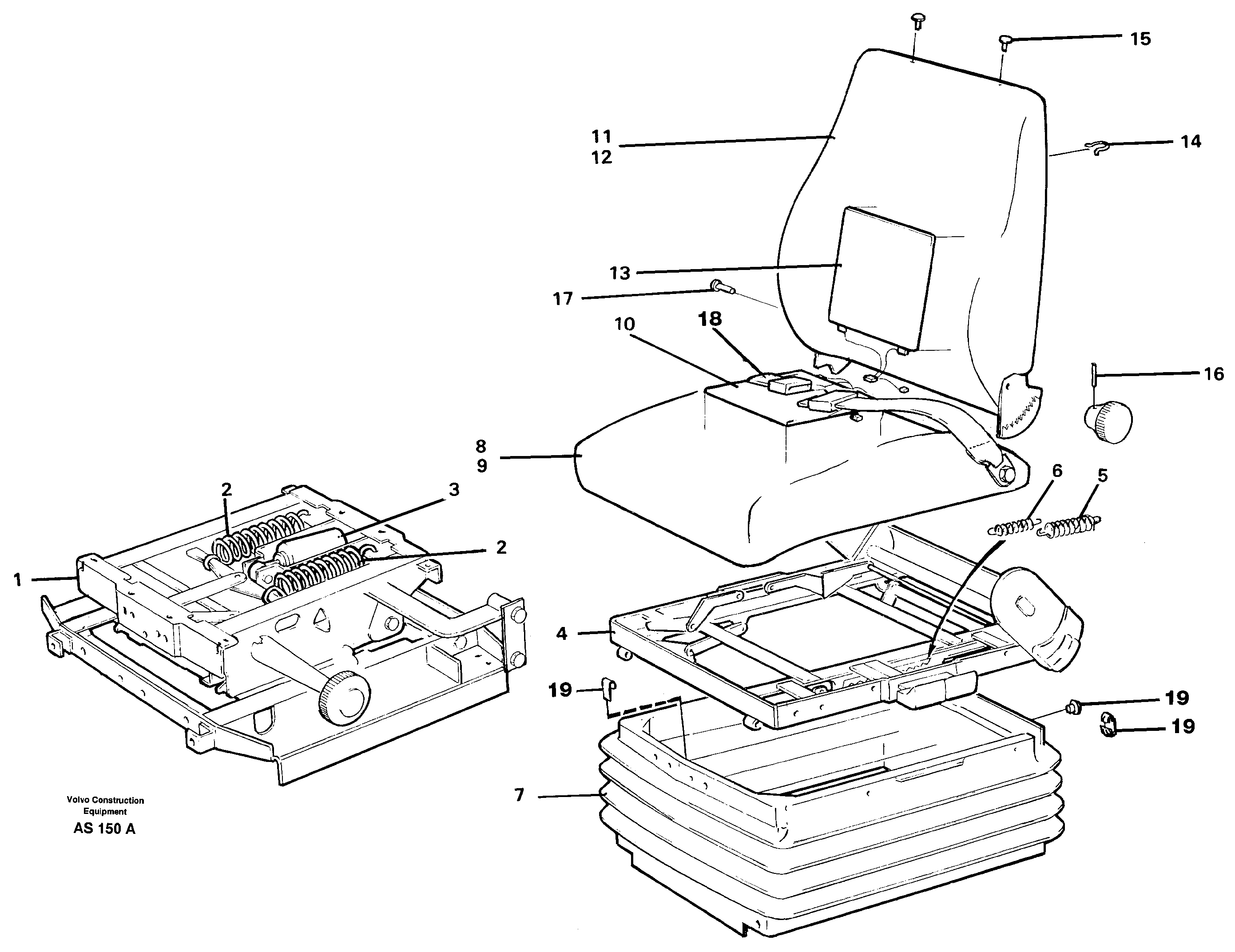 Operator seat Isri  94904, 94900, 94902 — volvo parts diagram