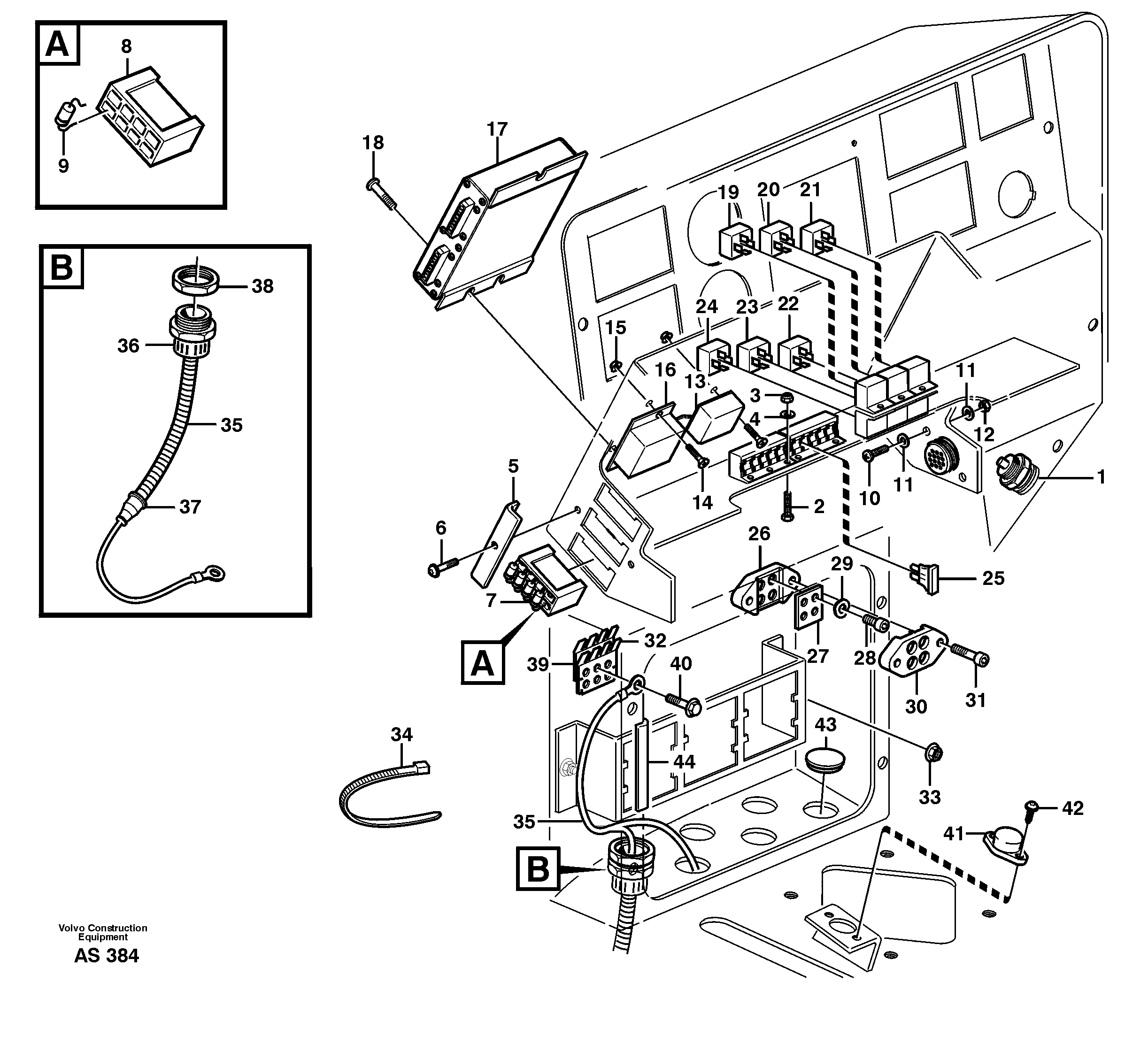 Electrical distribut.unit and control unit  33159 (80001) — volvo parts diagram