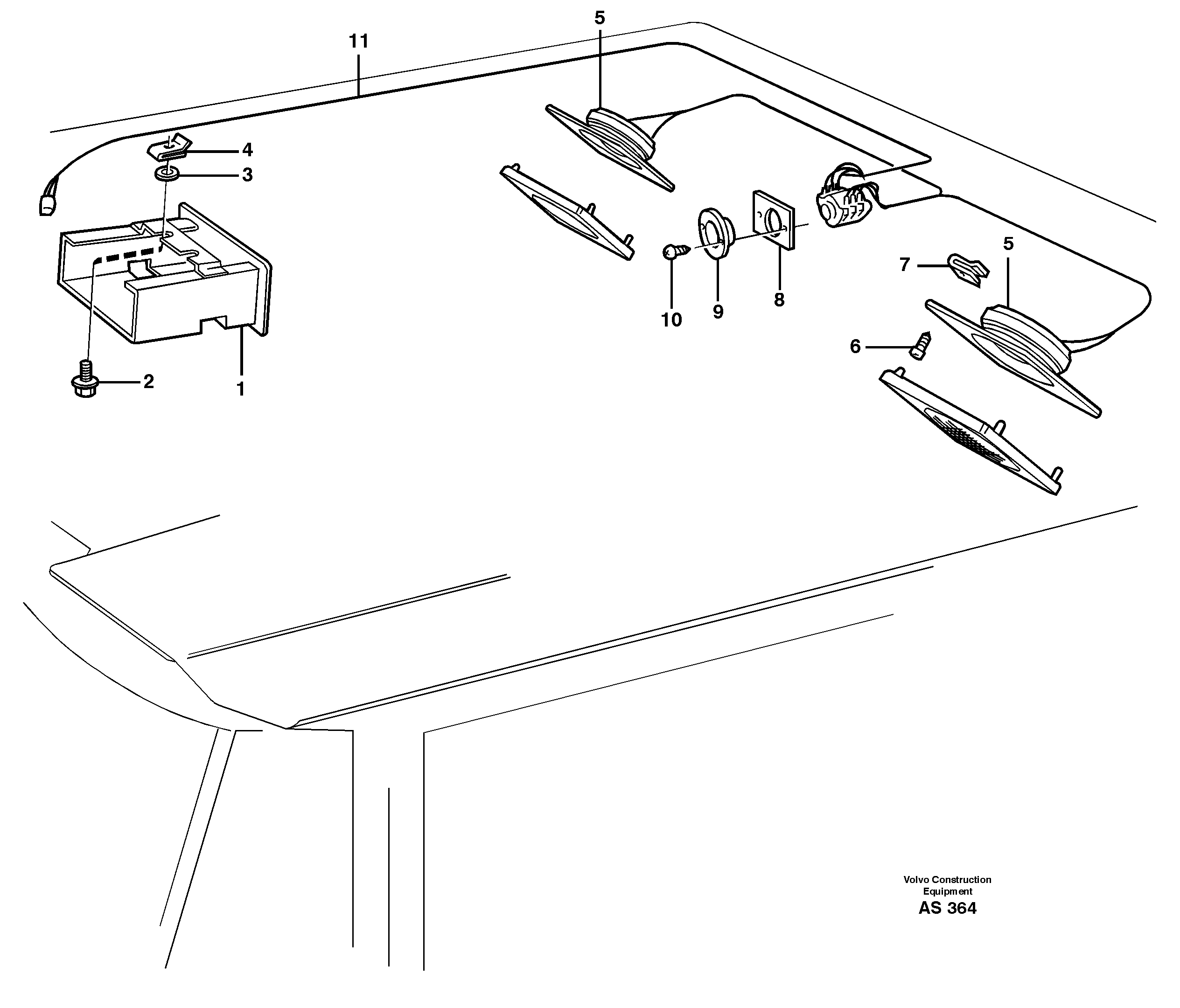 Radio bracket 92462 — volvo parts diagram