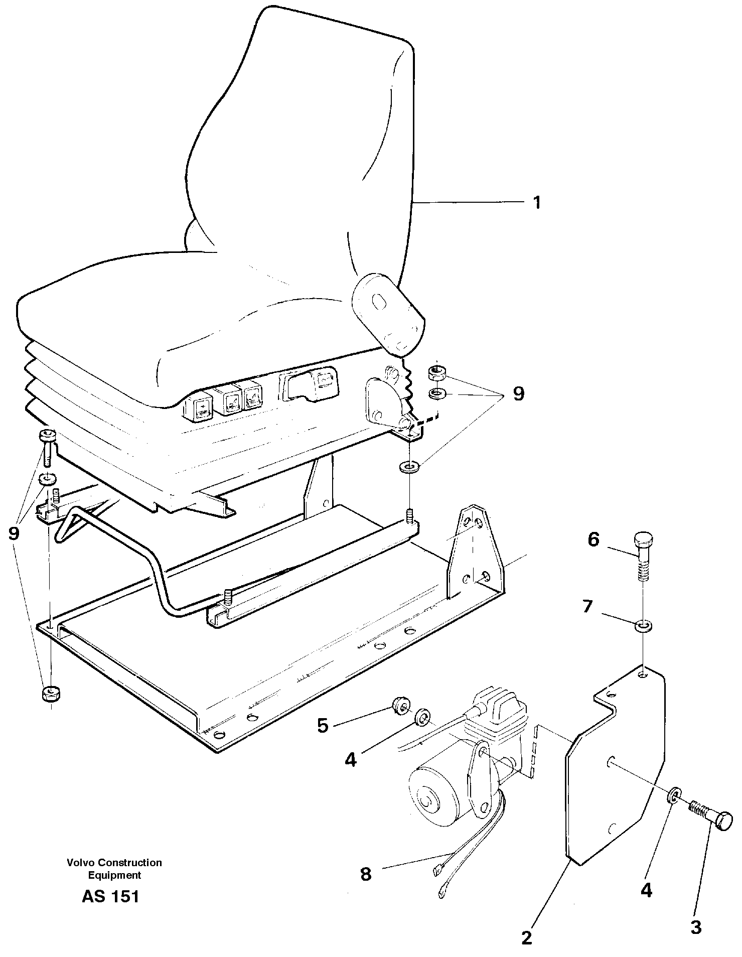 Driver's seat, air suspensioned Isri  94906 — volvo parts diagram
