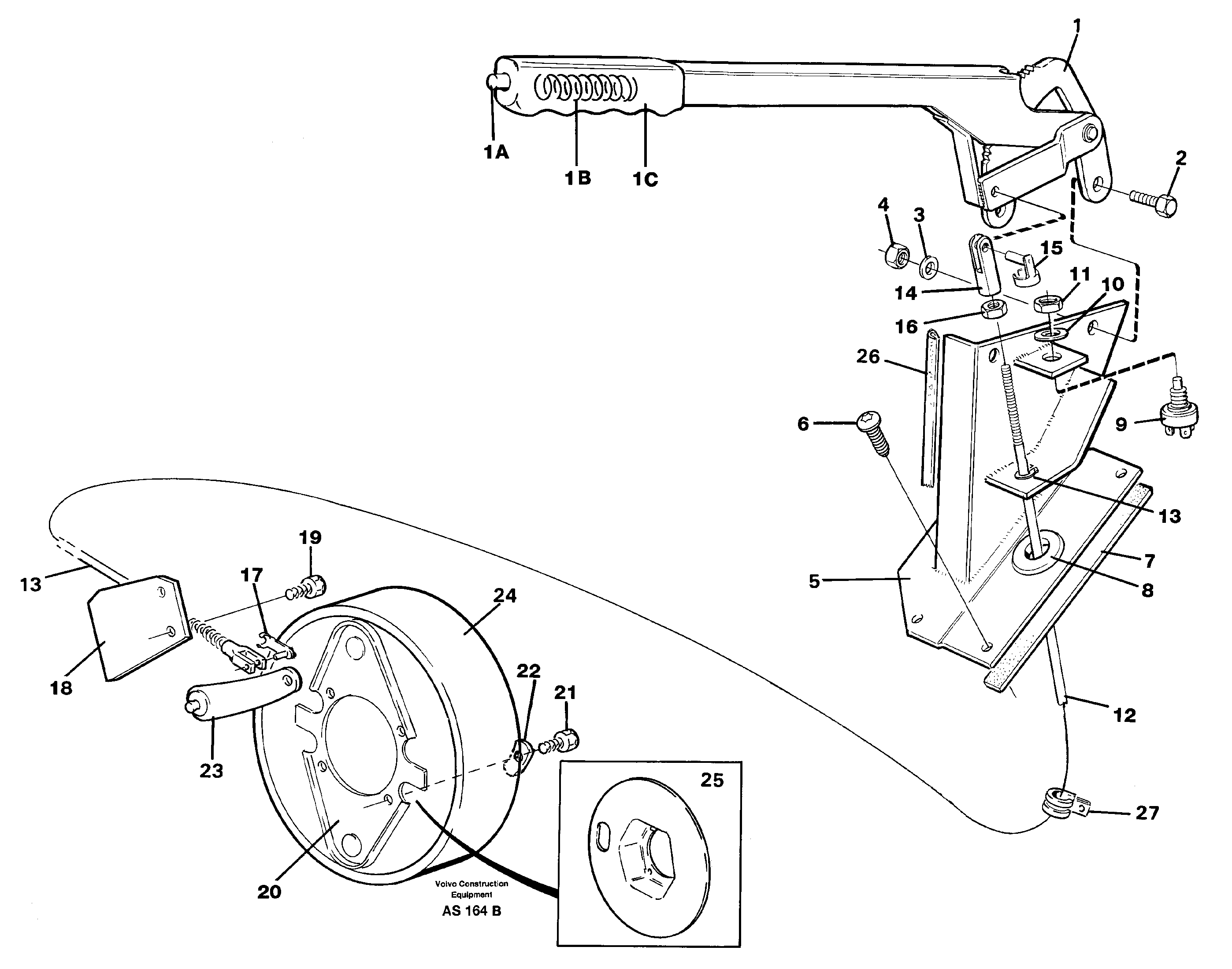 Hand brake 33141 33148 — volvo parts diagram