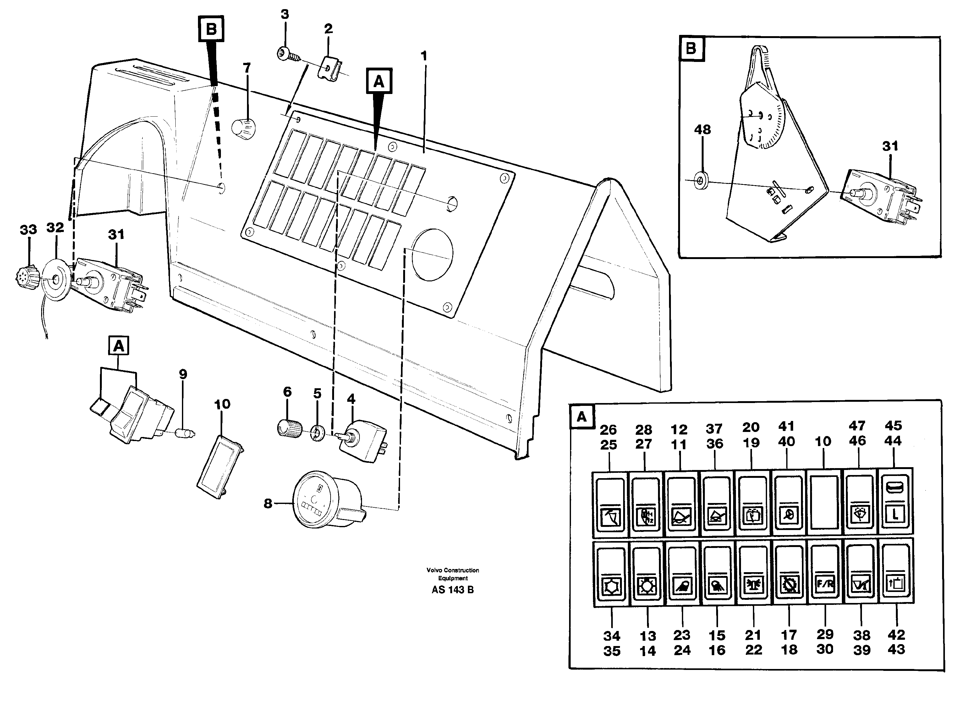 Switch panel — volvo parts diagram
