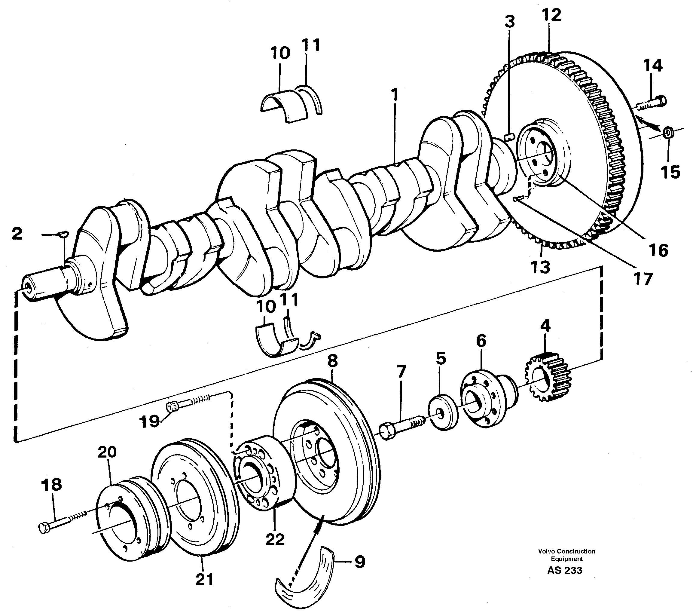 Crankshaft and related parts — volvo parts diagram