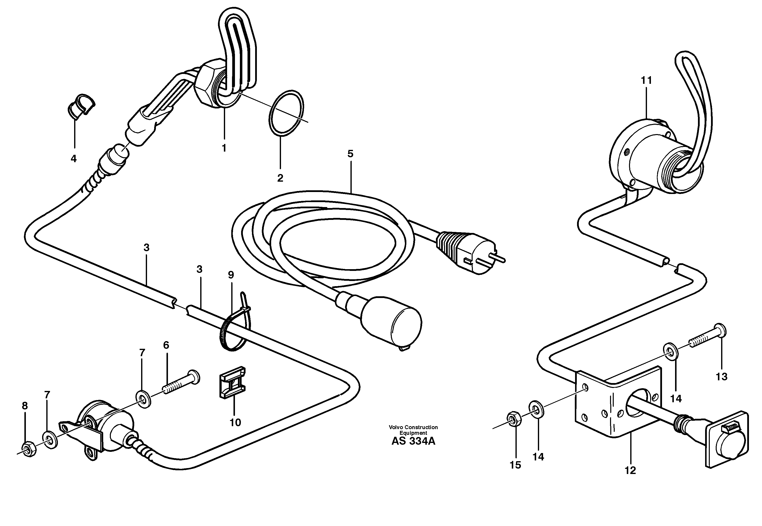 Engine heater 92611,92993, 92994 — volvo parts diagram