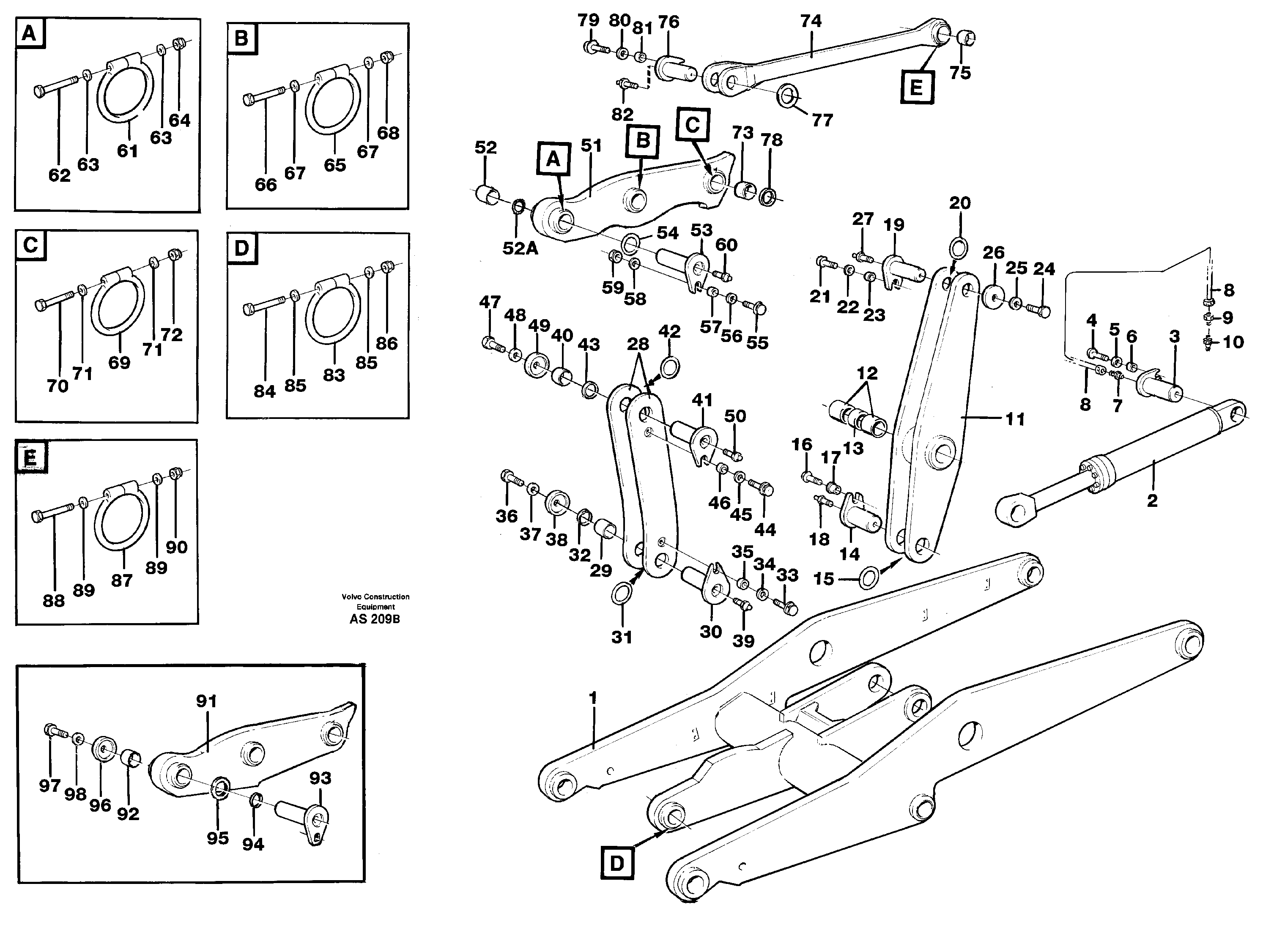 Links with fitting parts — volvo parts diagram