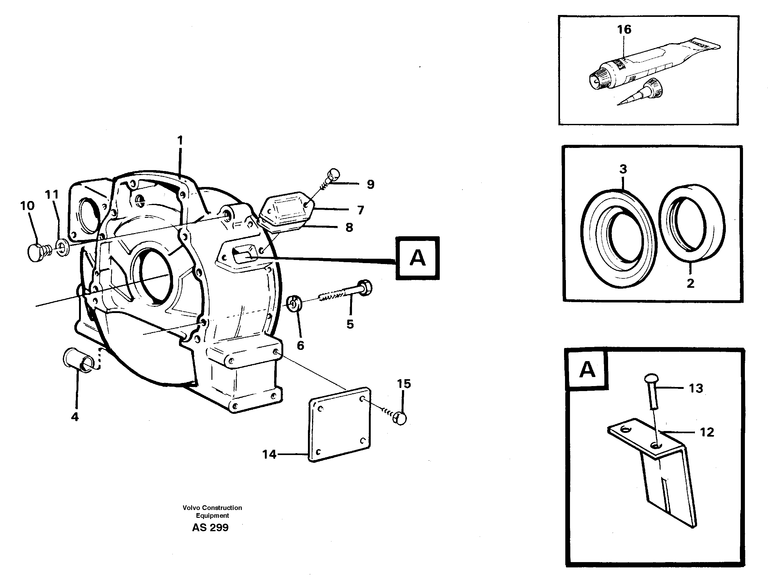 Flywheel housing — volvo parts diagram