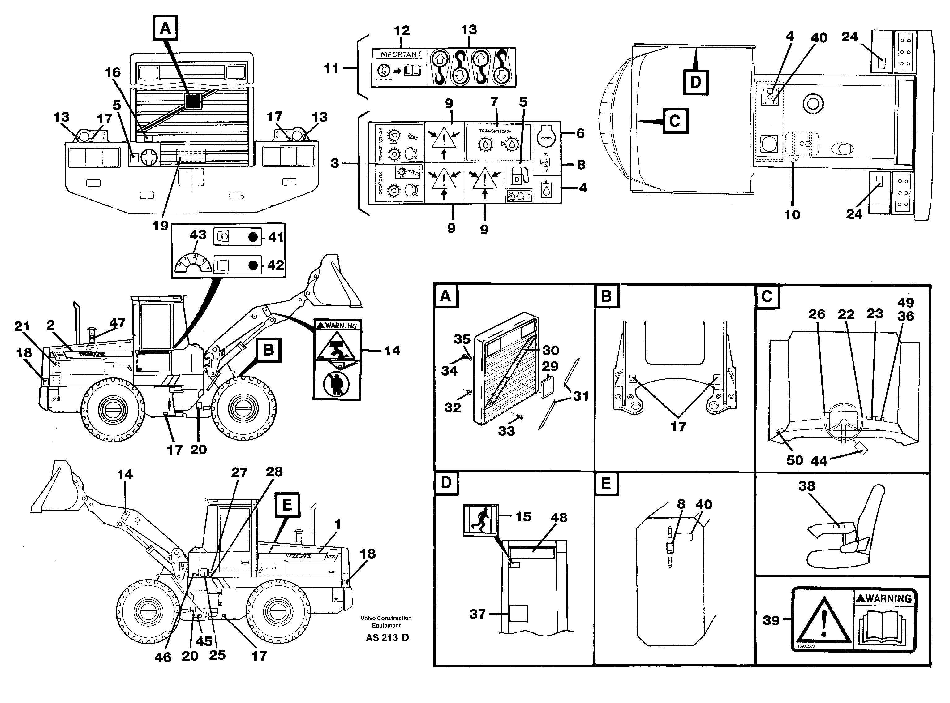 Sign plates and decals — volvo parts diagram