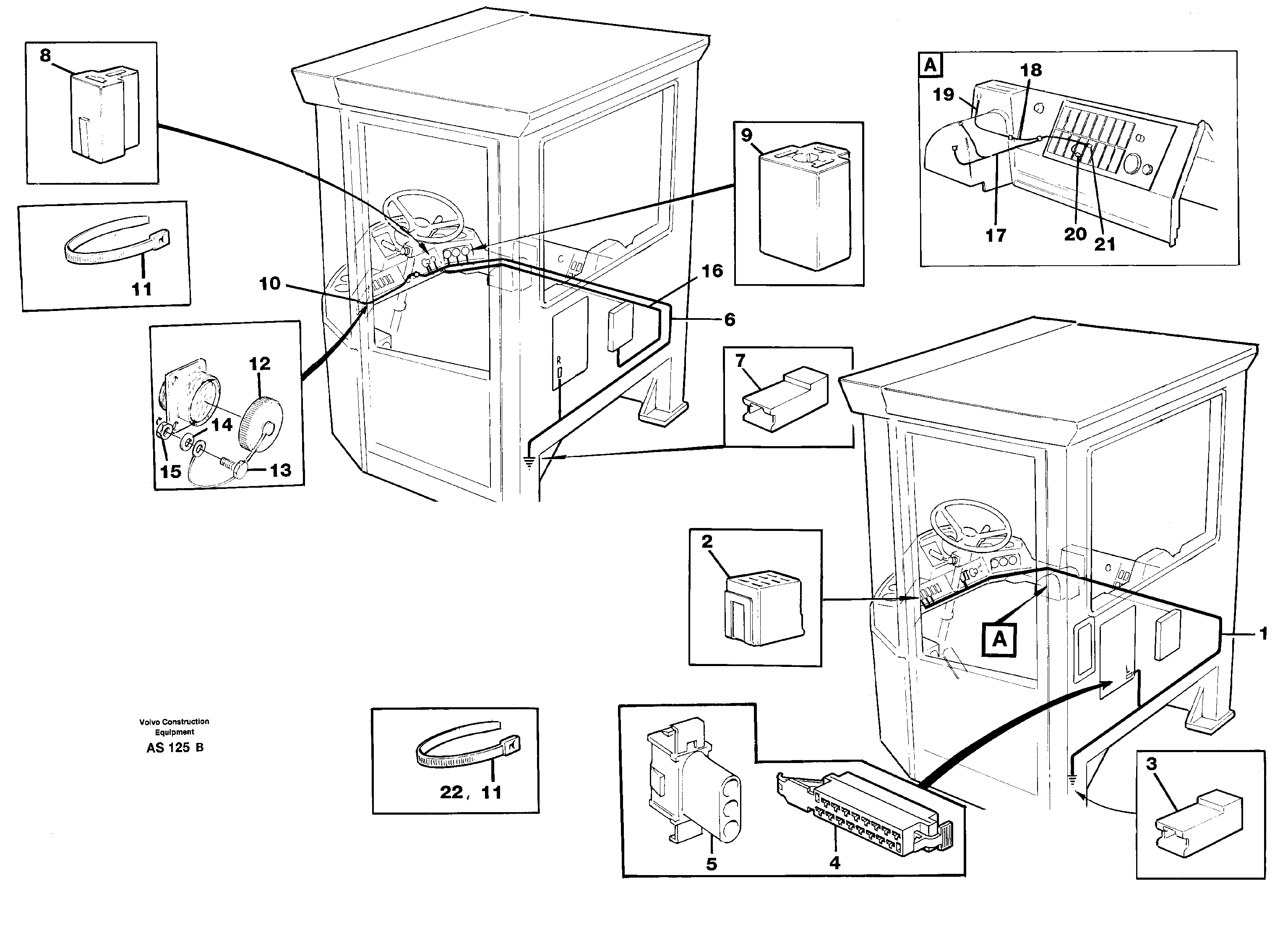 Cable harnesses, cab — volvo parts diagram