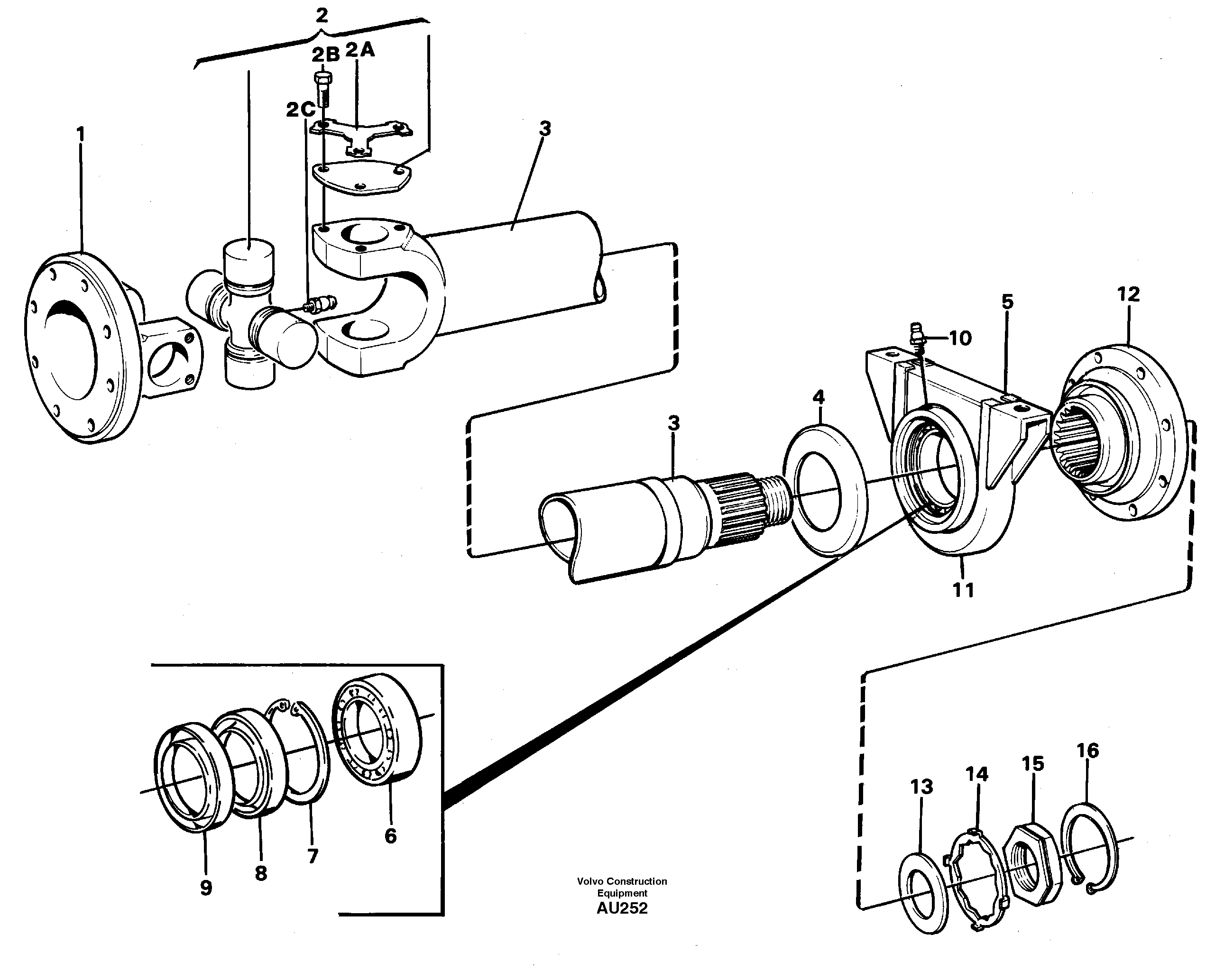 Propeller shaft — volvo parts diagram