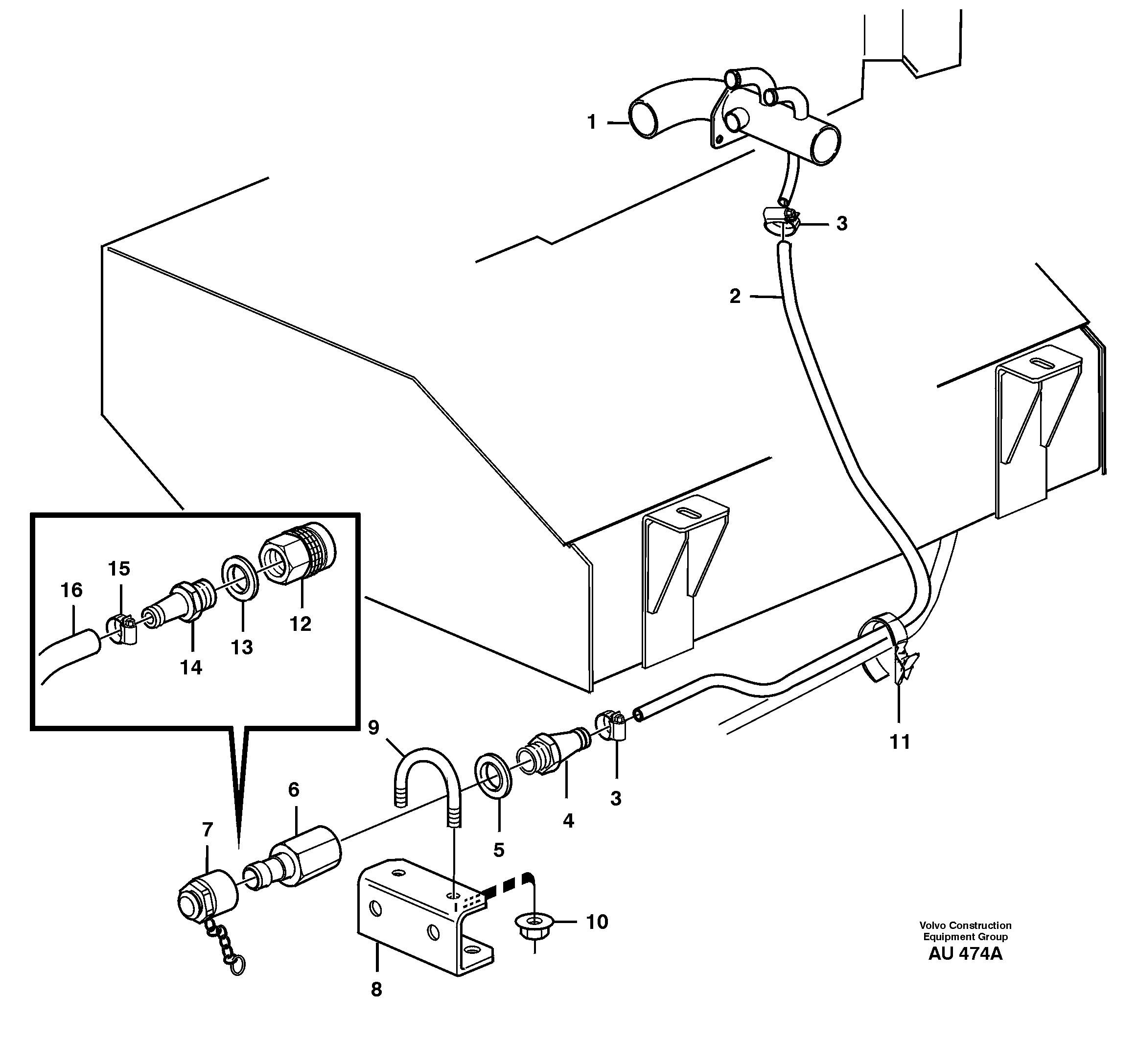 Coolant drainage — volvo parts diagram