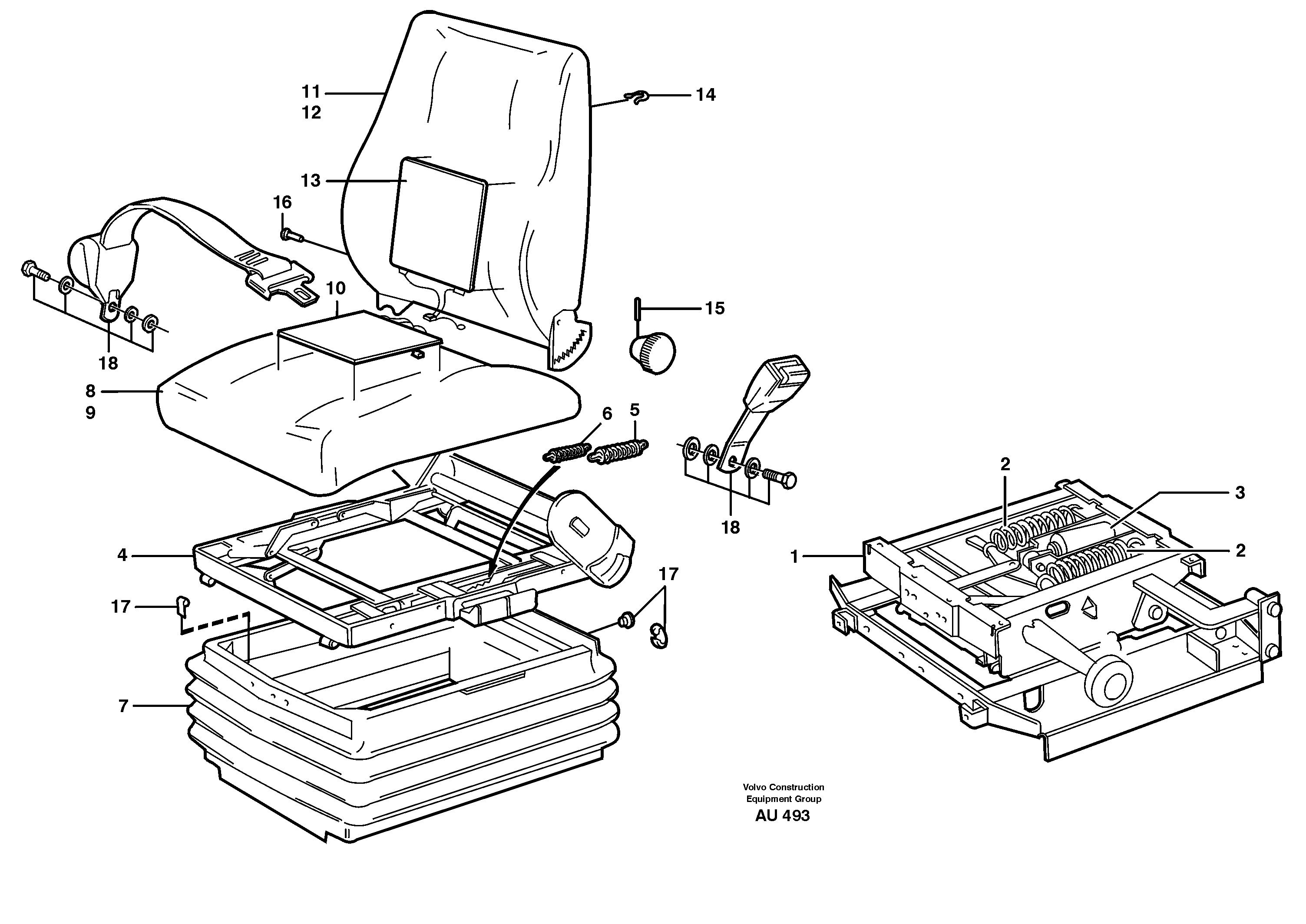 Operator's seat.  94903 — volvo parts diagram