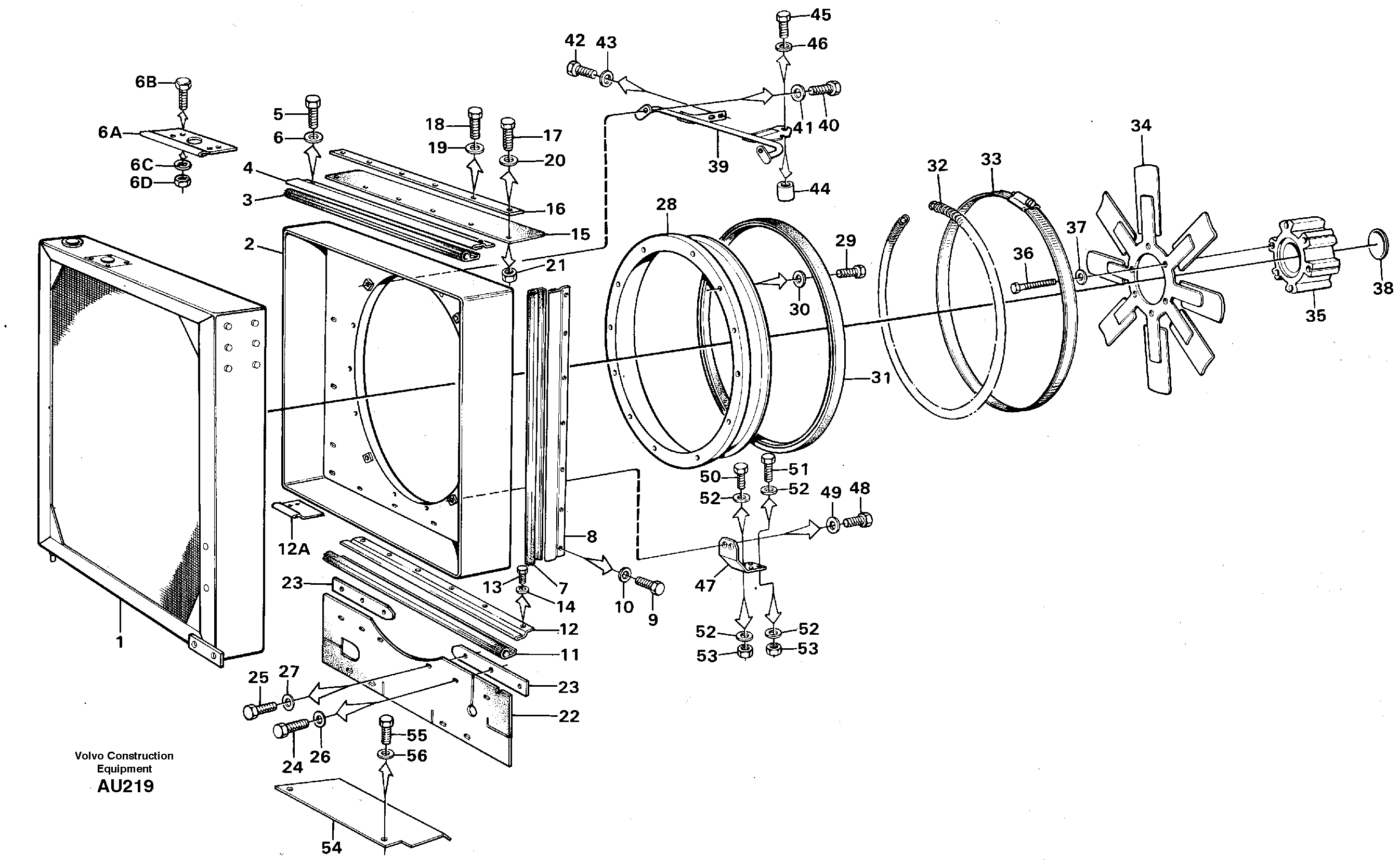 Fan and fan shroud — volvo parts diagram