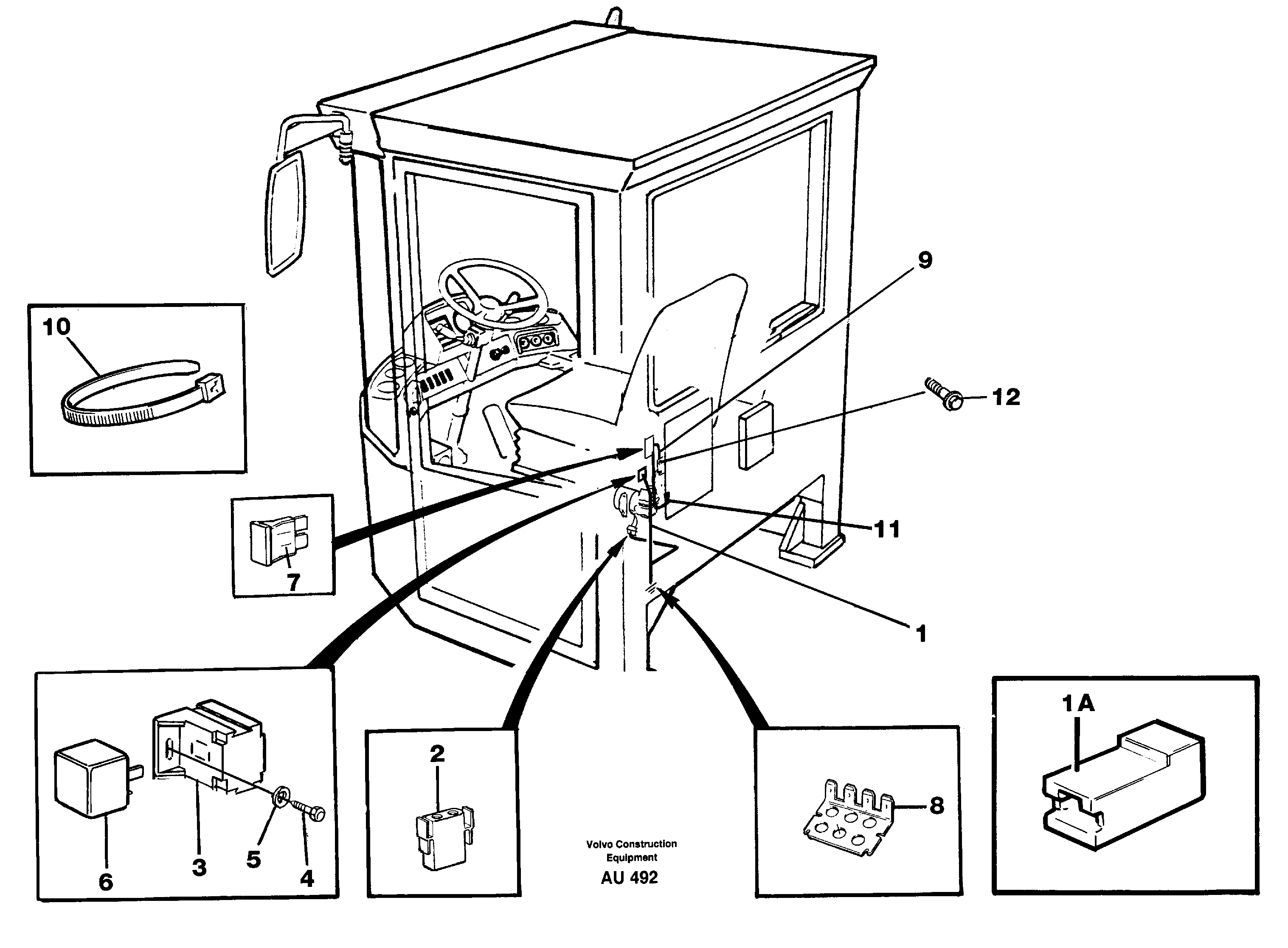 Cable harness, air-suspensioned seat.  94907,   94911 — volvo parts diagram