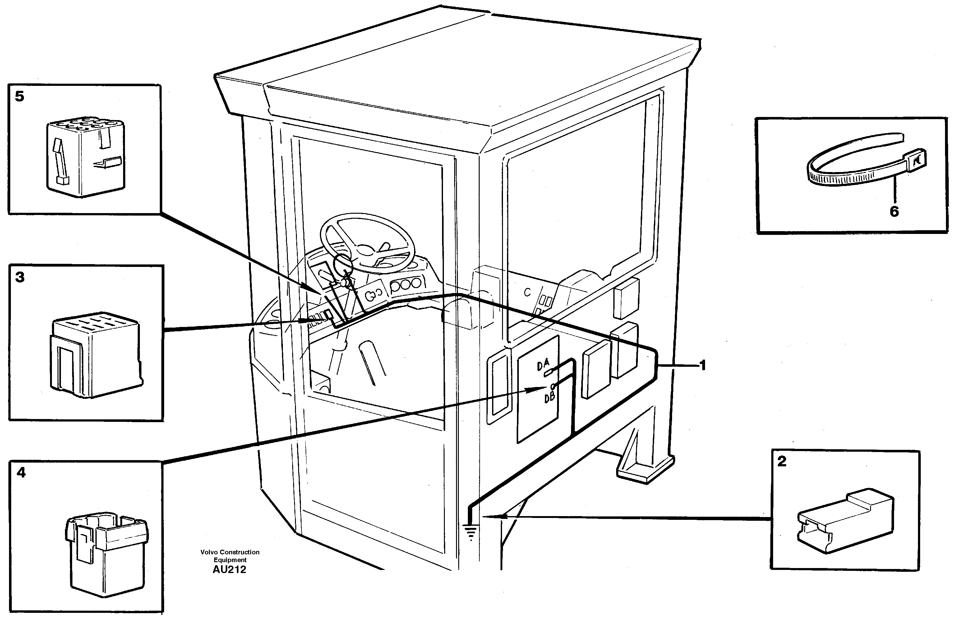 Cable harnesses, cab — volvo parts diagram